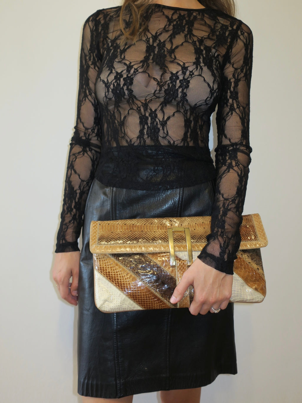 Vintage Snakeskin Clutch