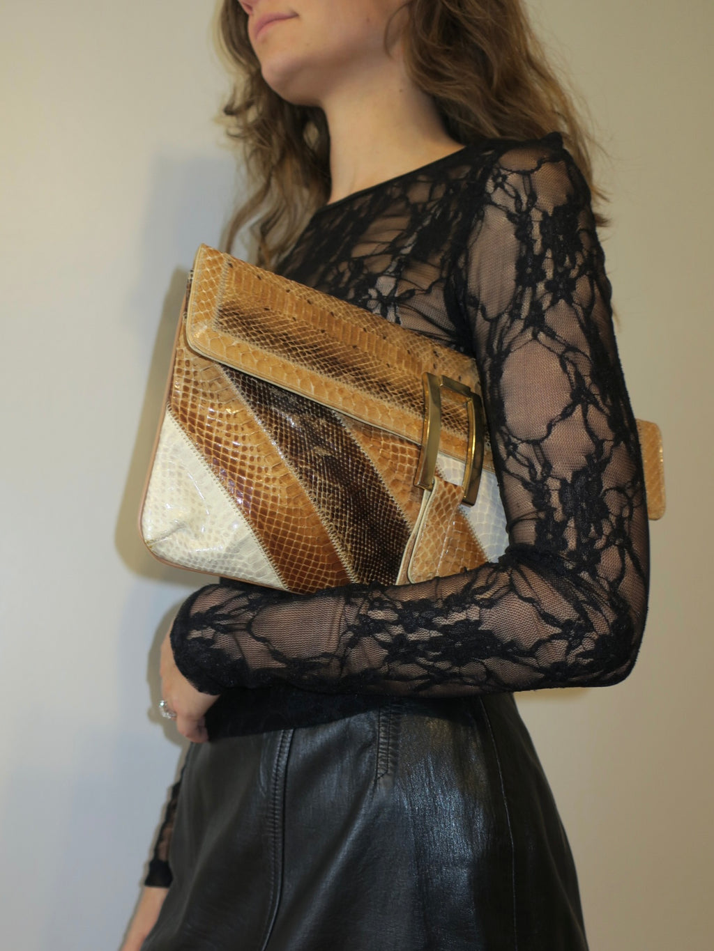 Vintage Snakeskin Clutch