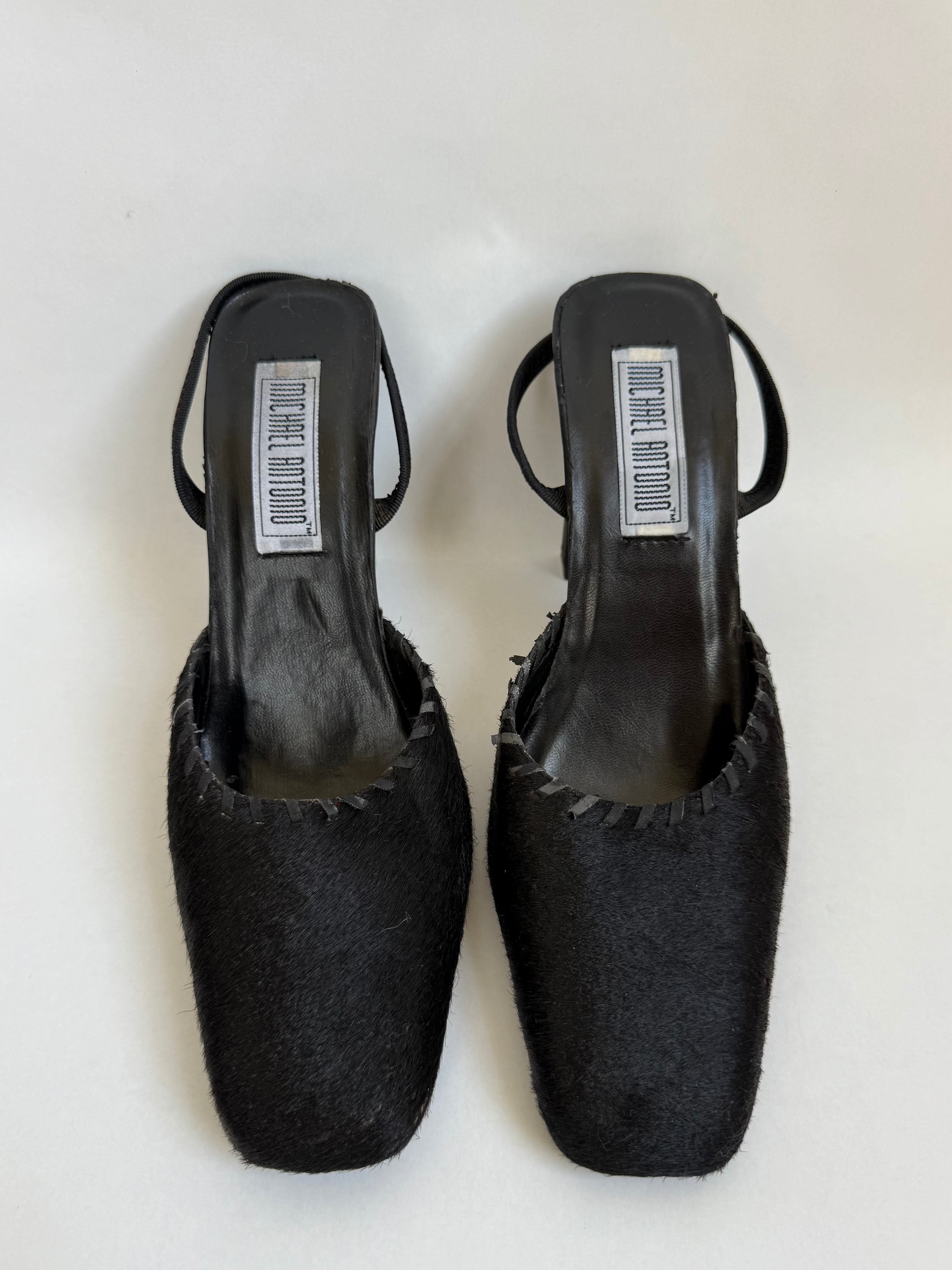 Ponyhair Slingback Mules / 7.5
