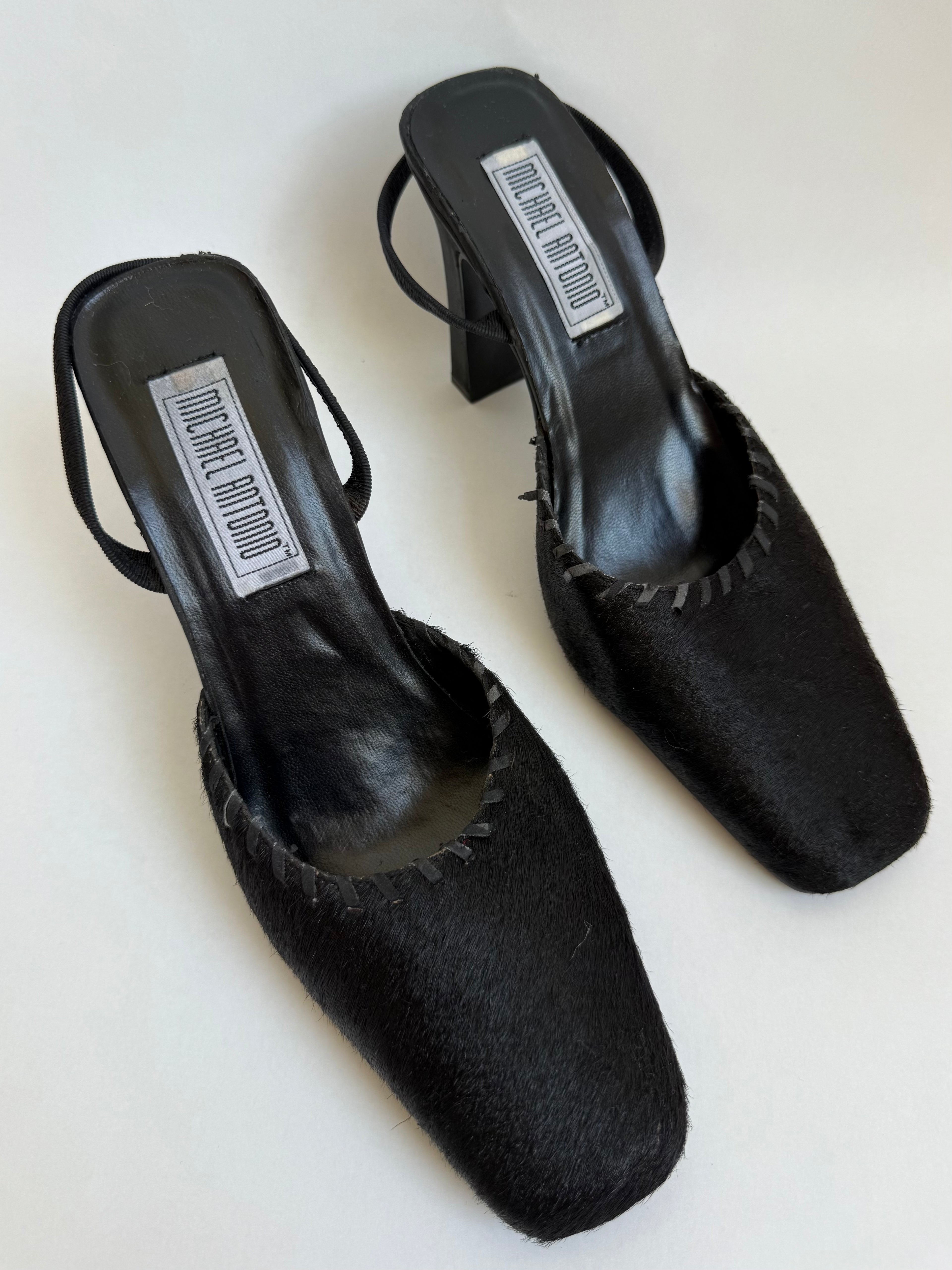 Ponyhair Slingback Mules / 7.5