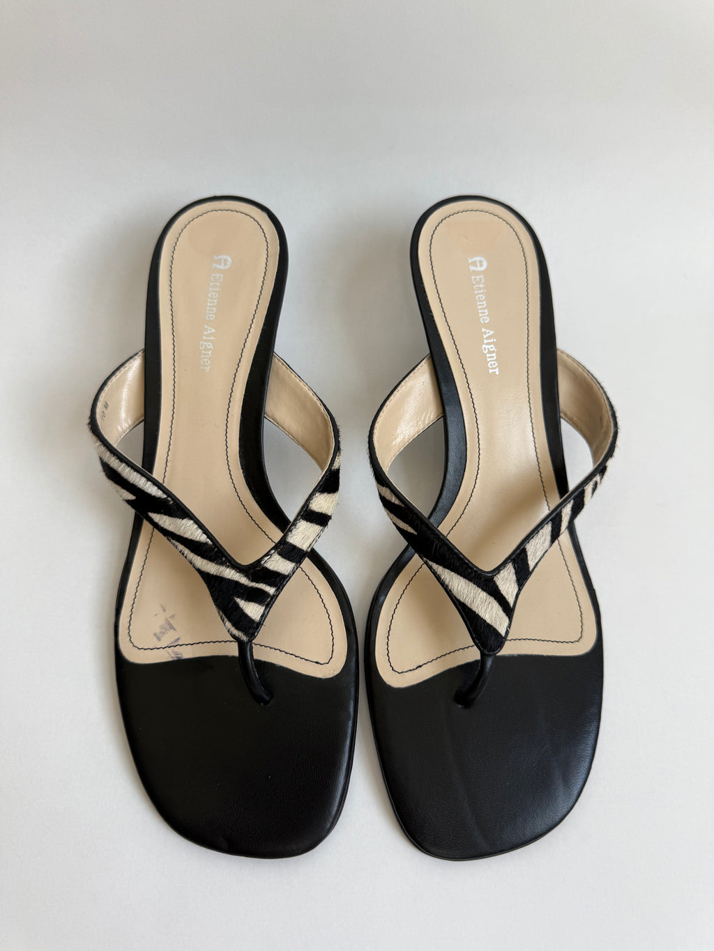 Etienne Aigner Zebra Kitten Heels / 10