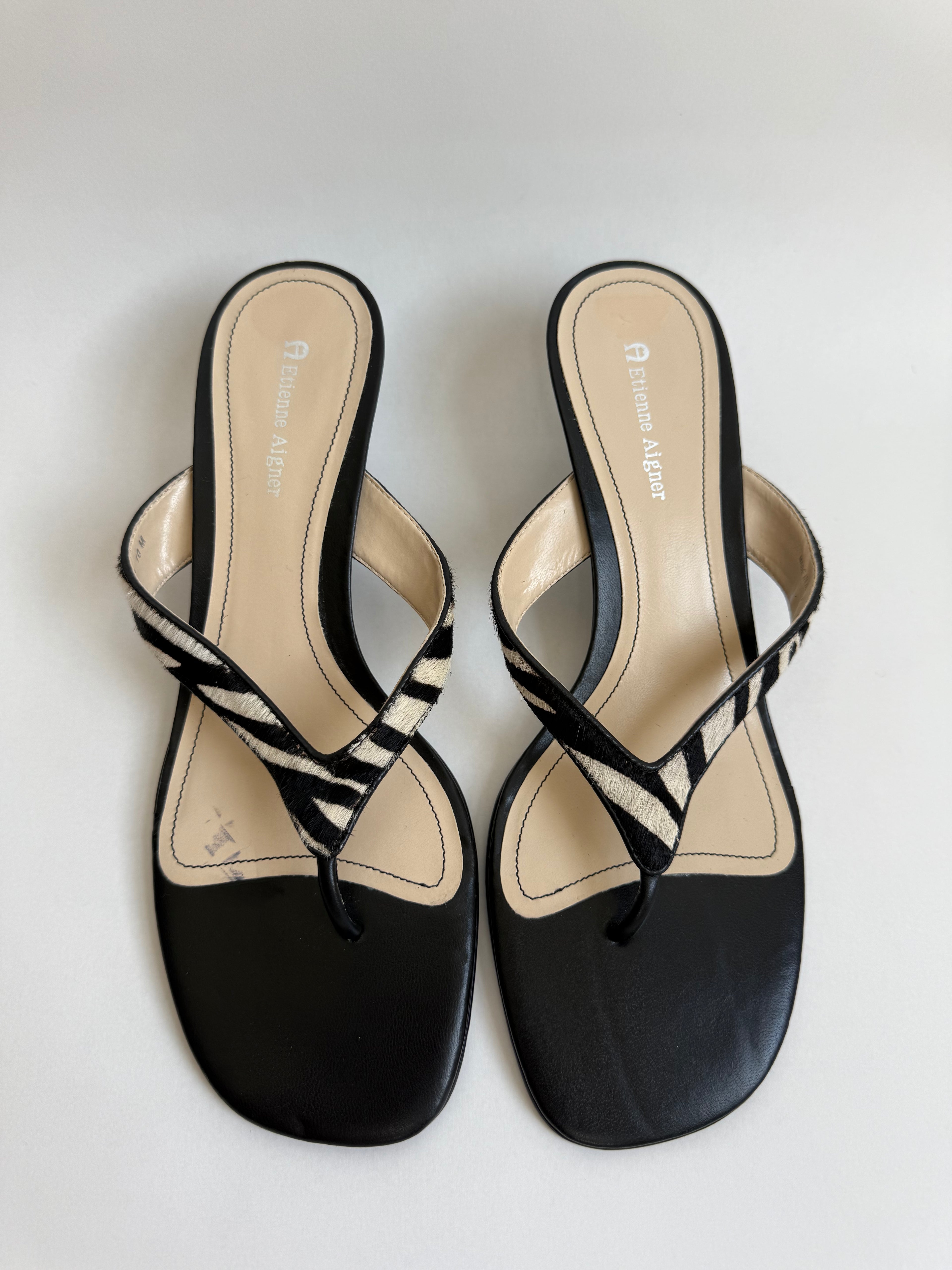 Etienne Aigner Zebra Kitten Heels / 10