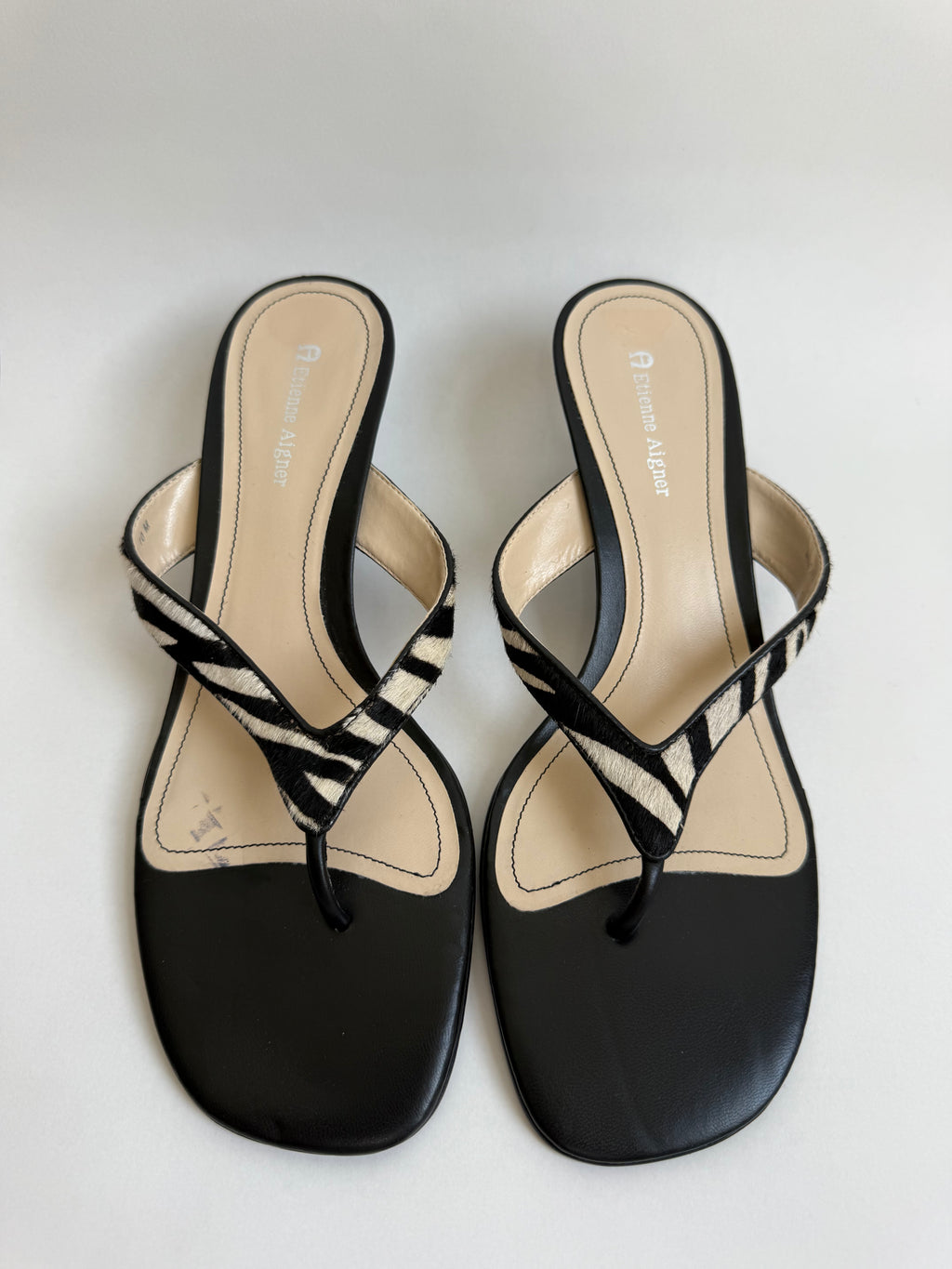 Etienne Aigner Zebra Kitten Heels / 10