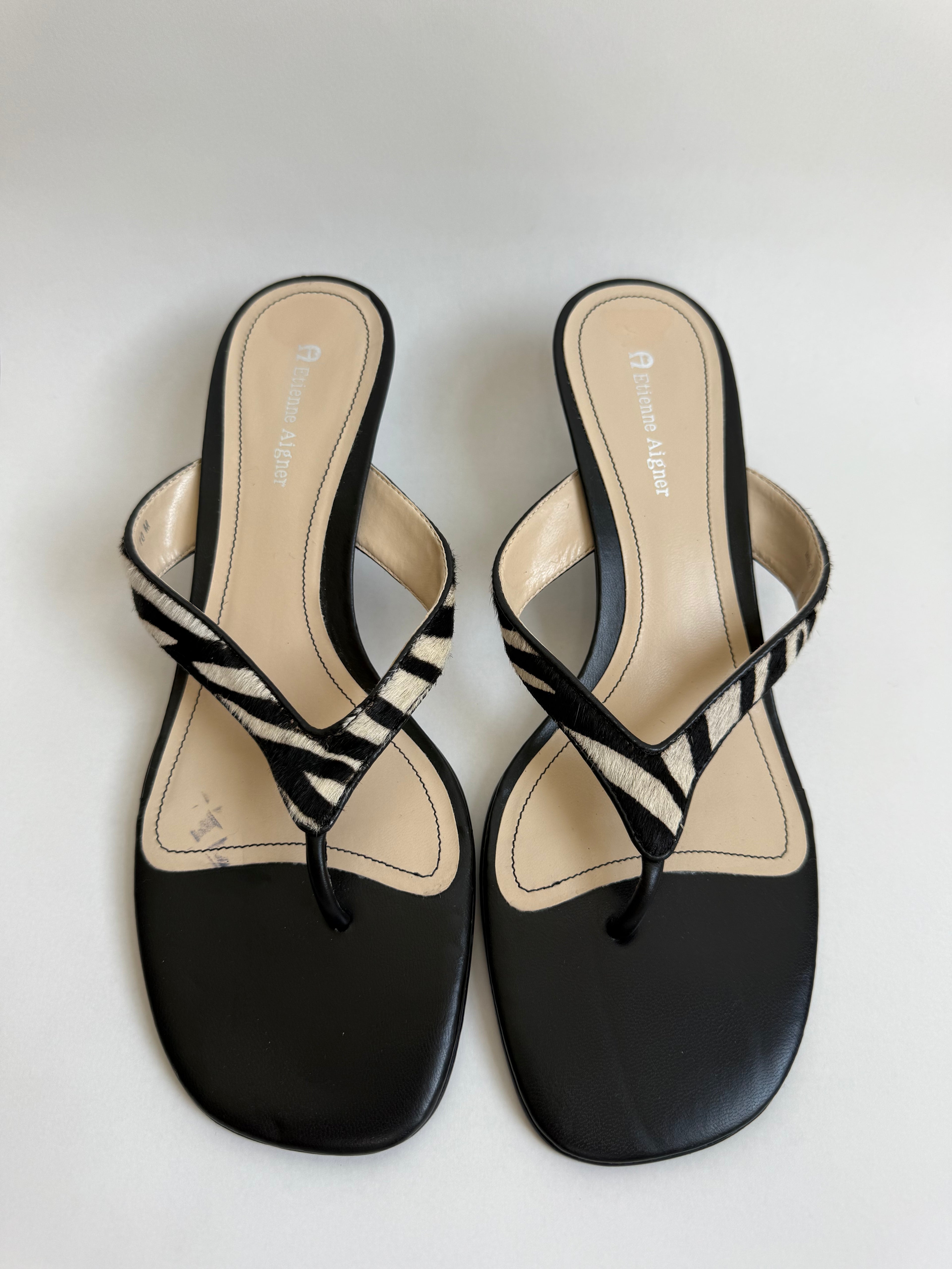 Etienne Aigner Zebra Kitten Heels / 10