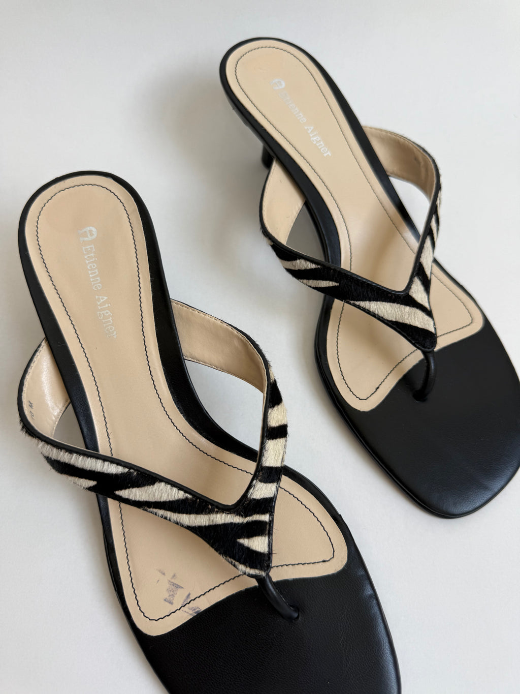 Etienne Aigner Zebra Kitten Heels / 10
