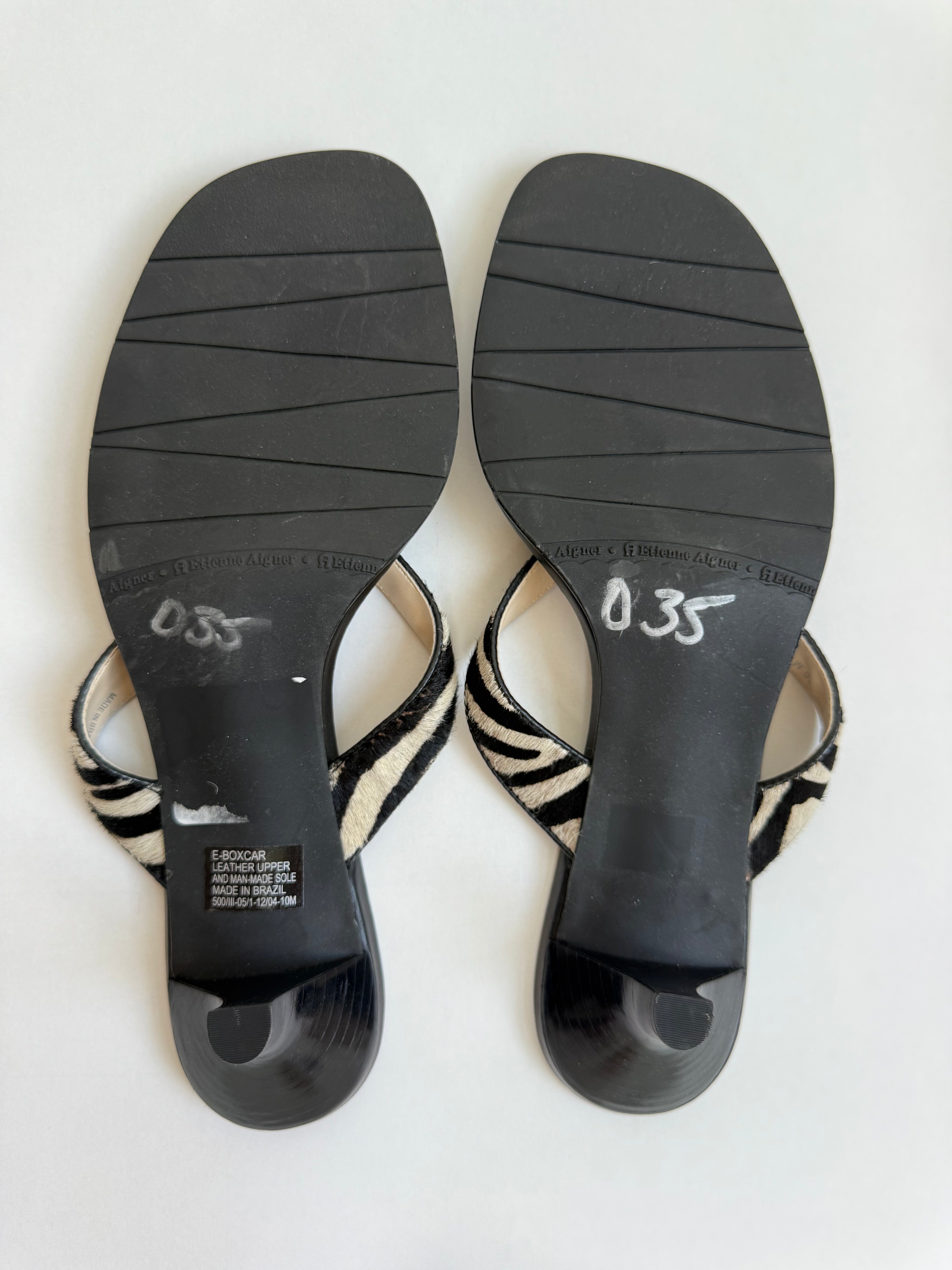 Etienne Aigner Zebra Kitten Heels / 10