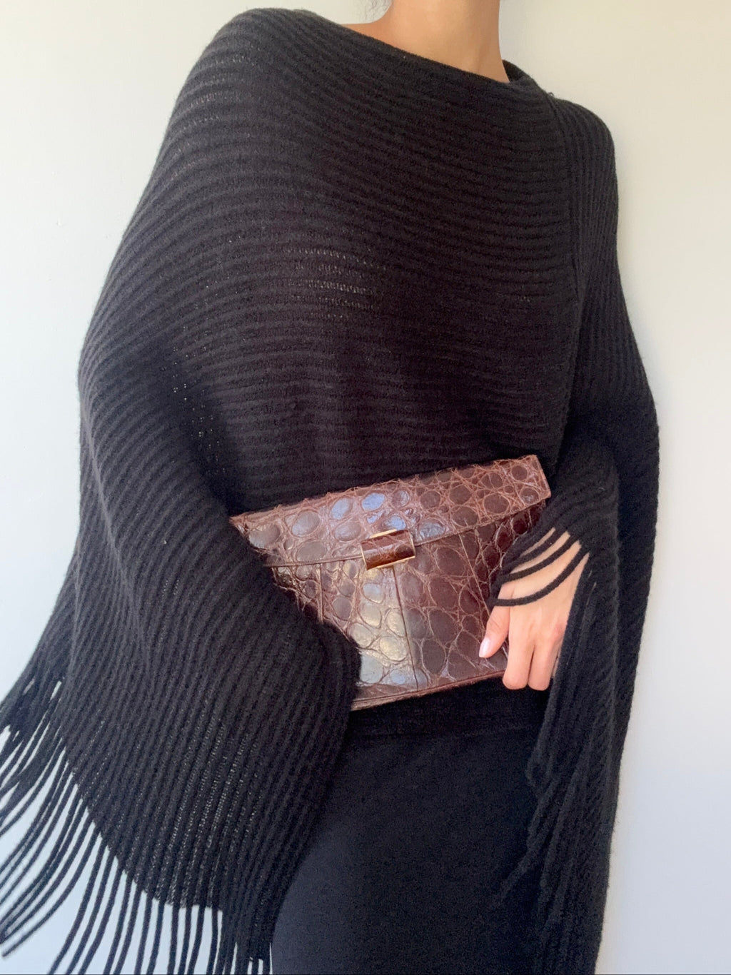 Unsigned Vintage Croc Clutch