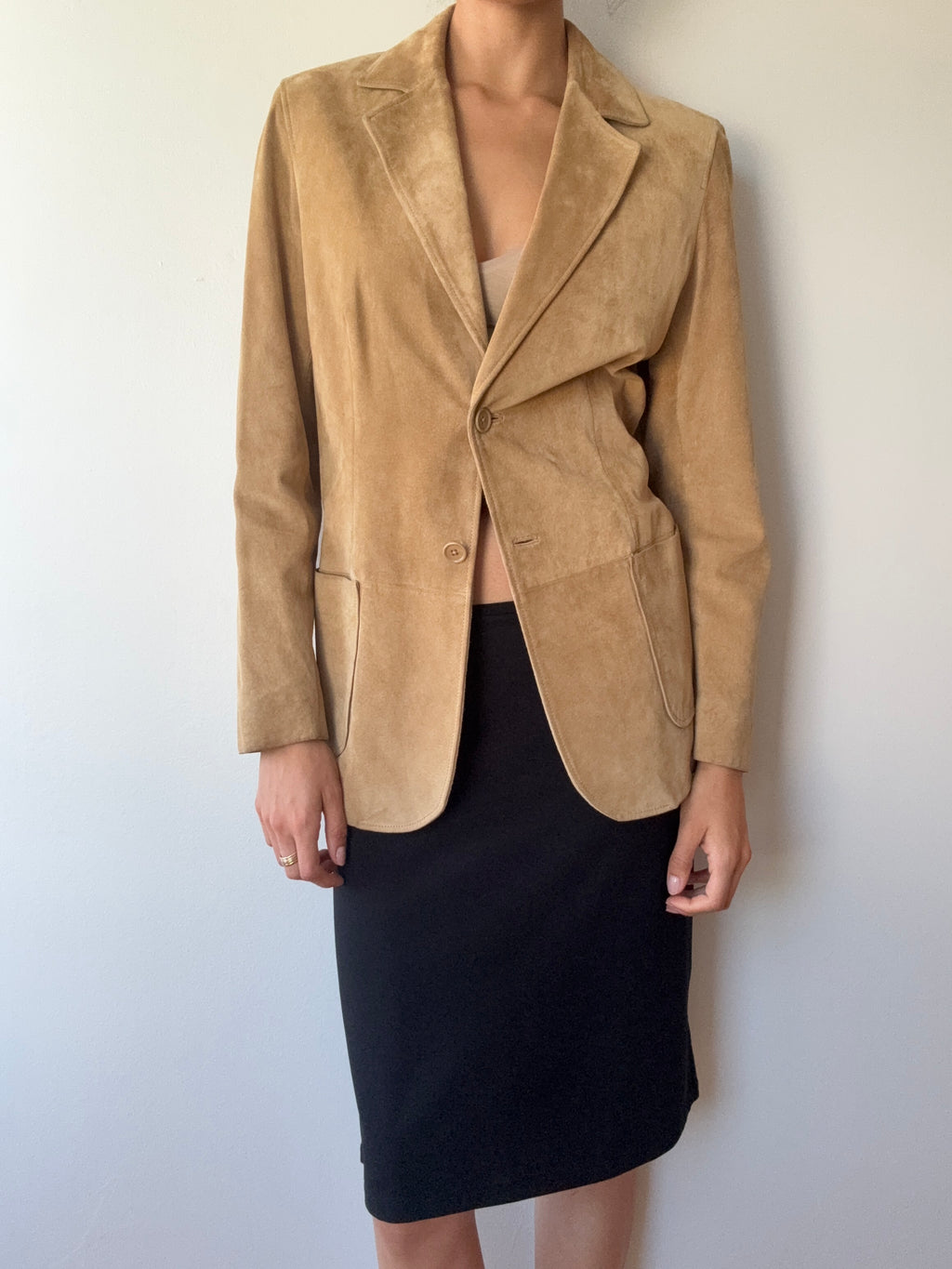 Vintage Suede Leather Blazer