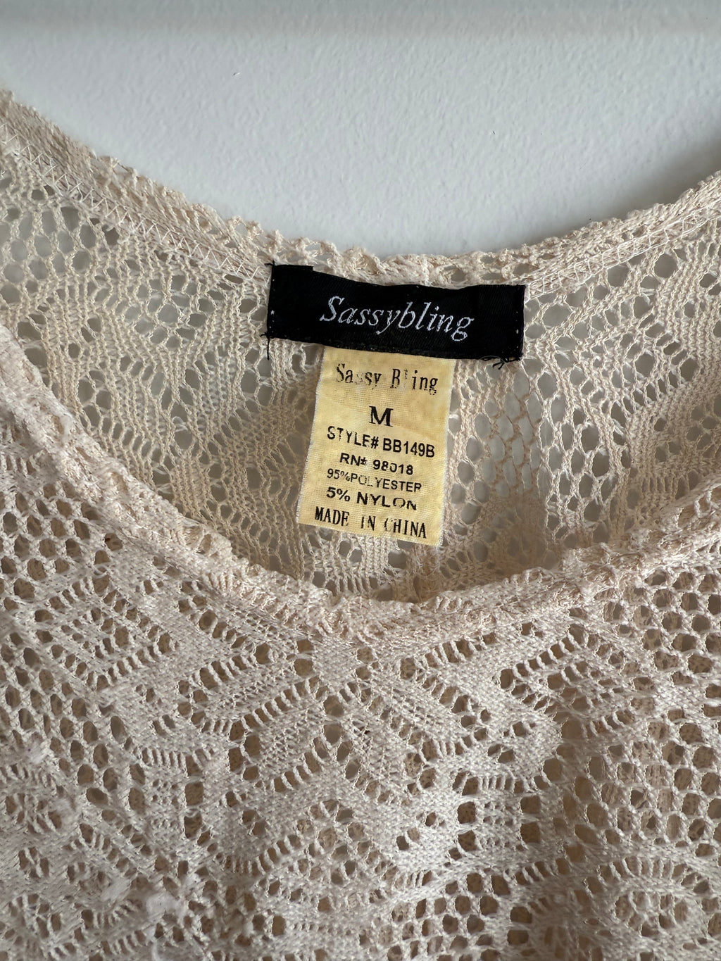 Vintage Lace Fringe Top / M