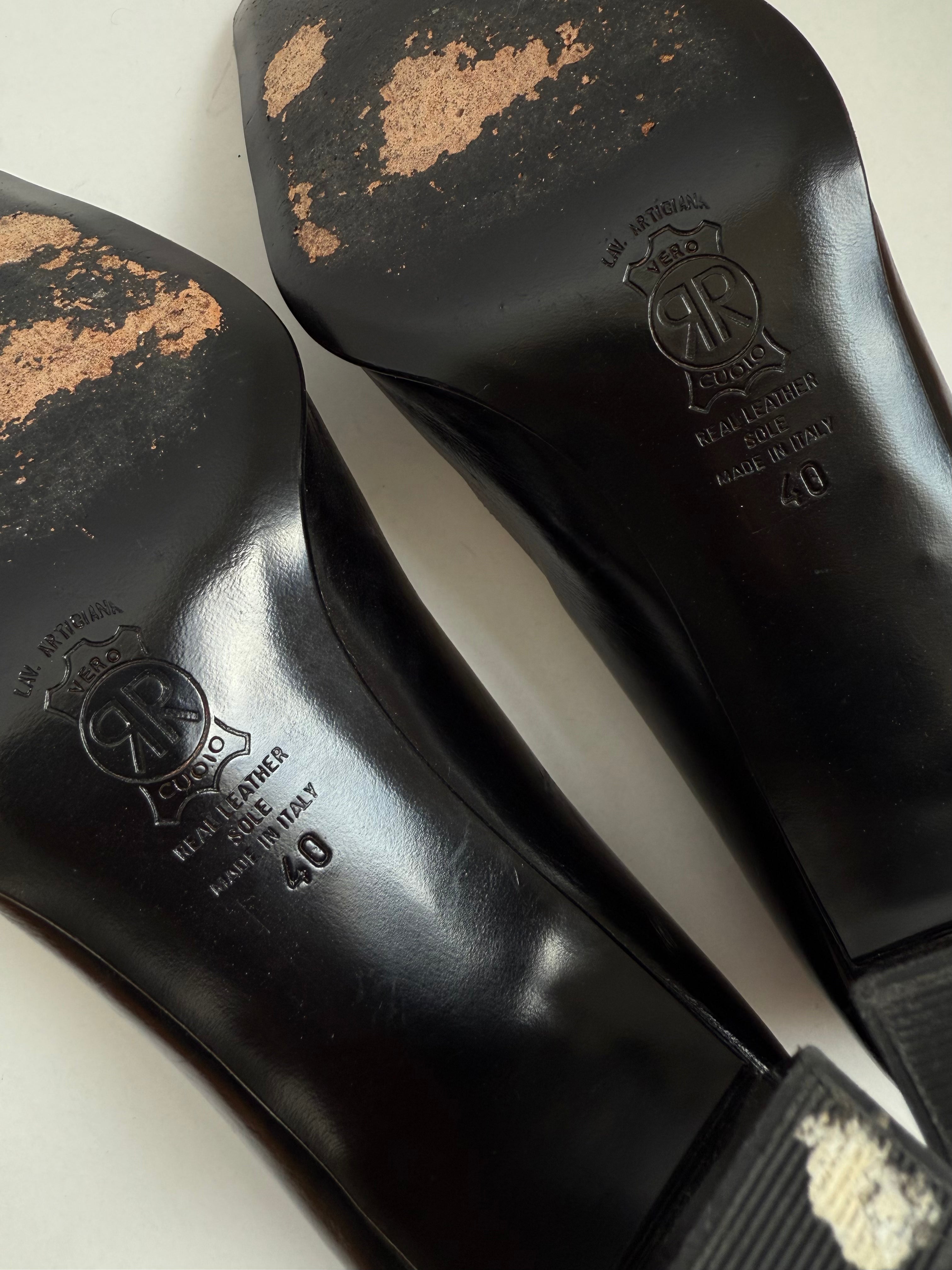 Leather Square-Toe Pumps / 40