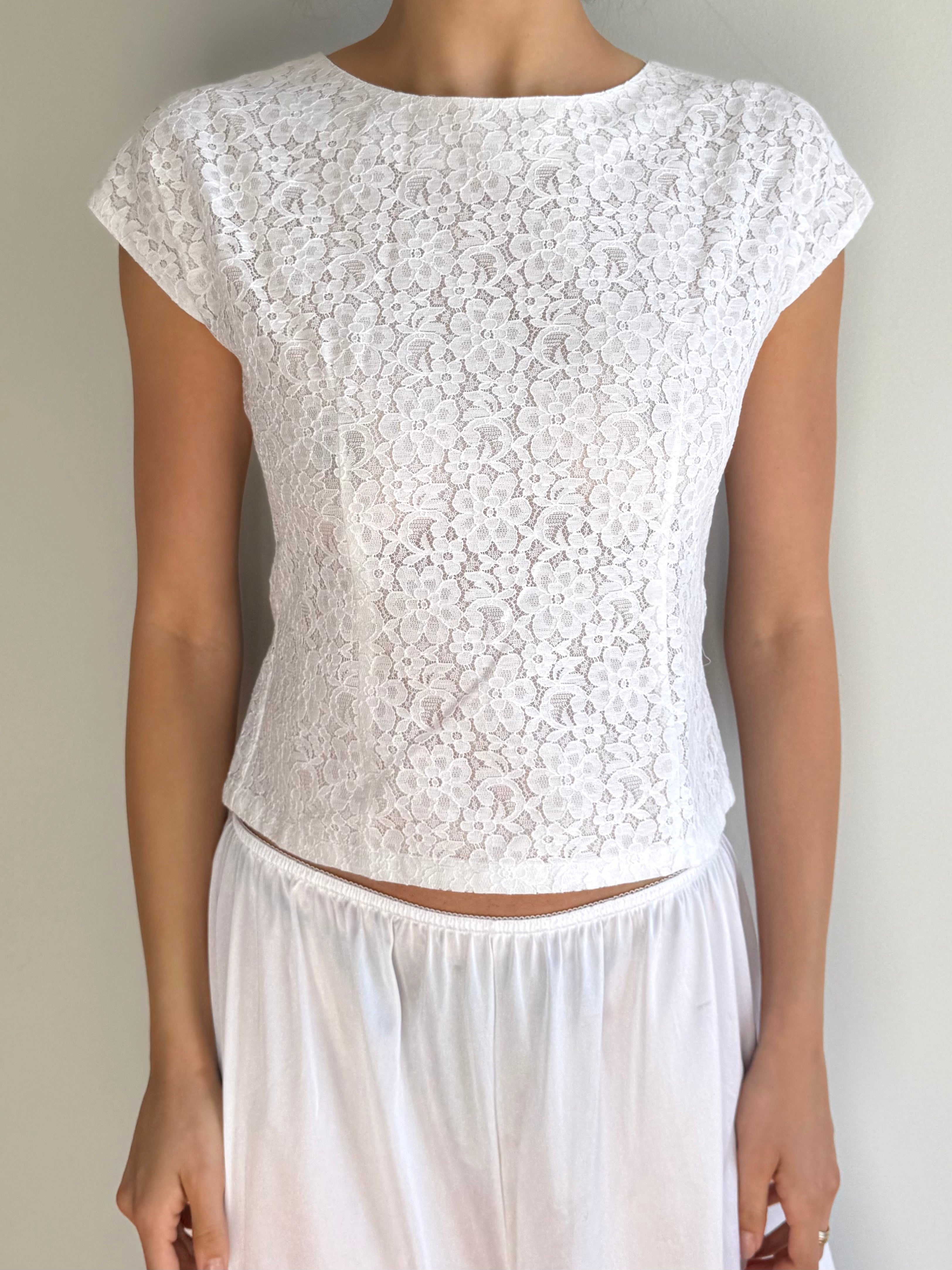 Floral Button Lace Top