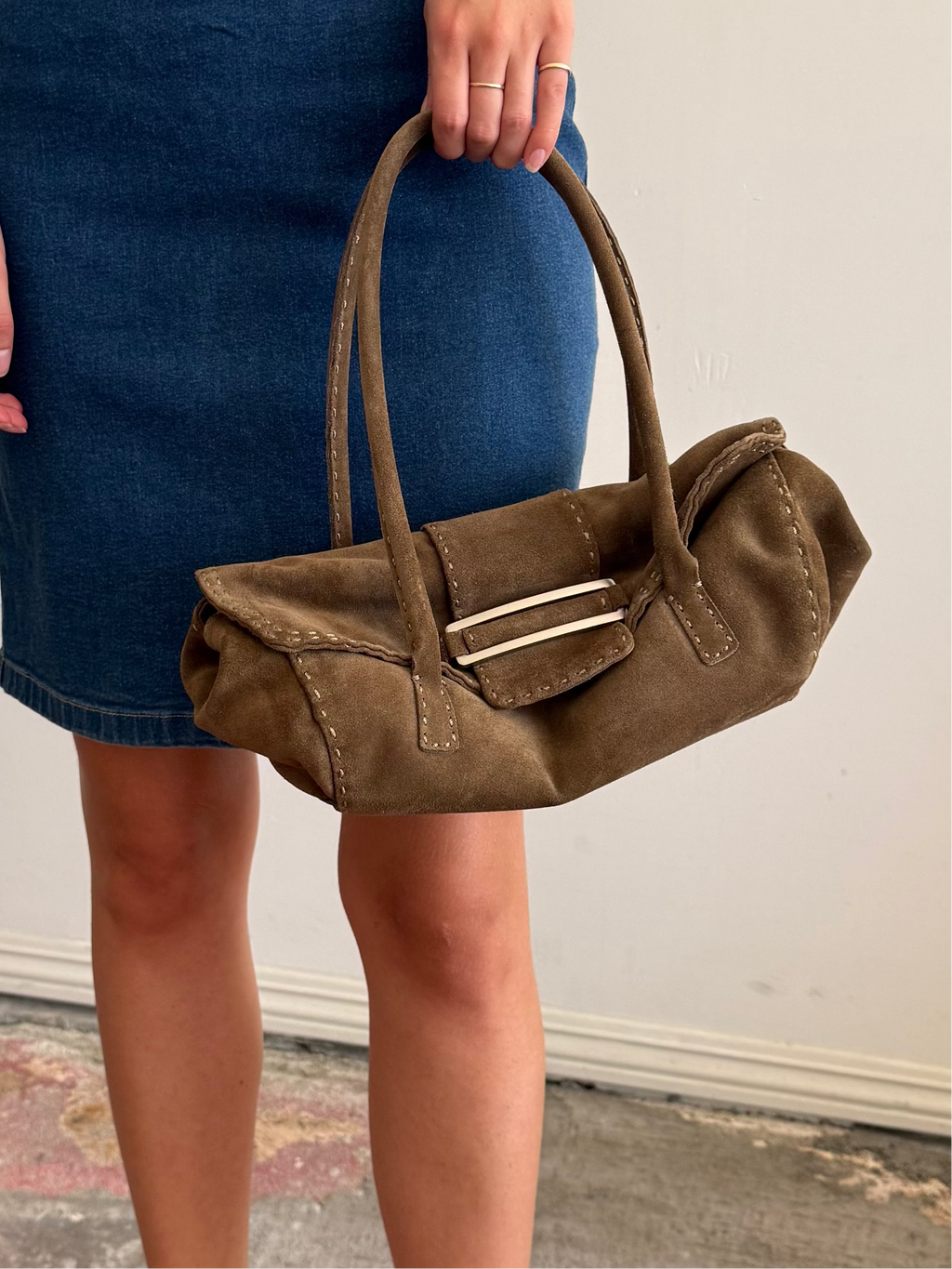 Ann Taylor Suede Shoulder Bag