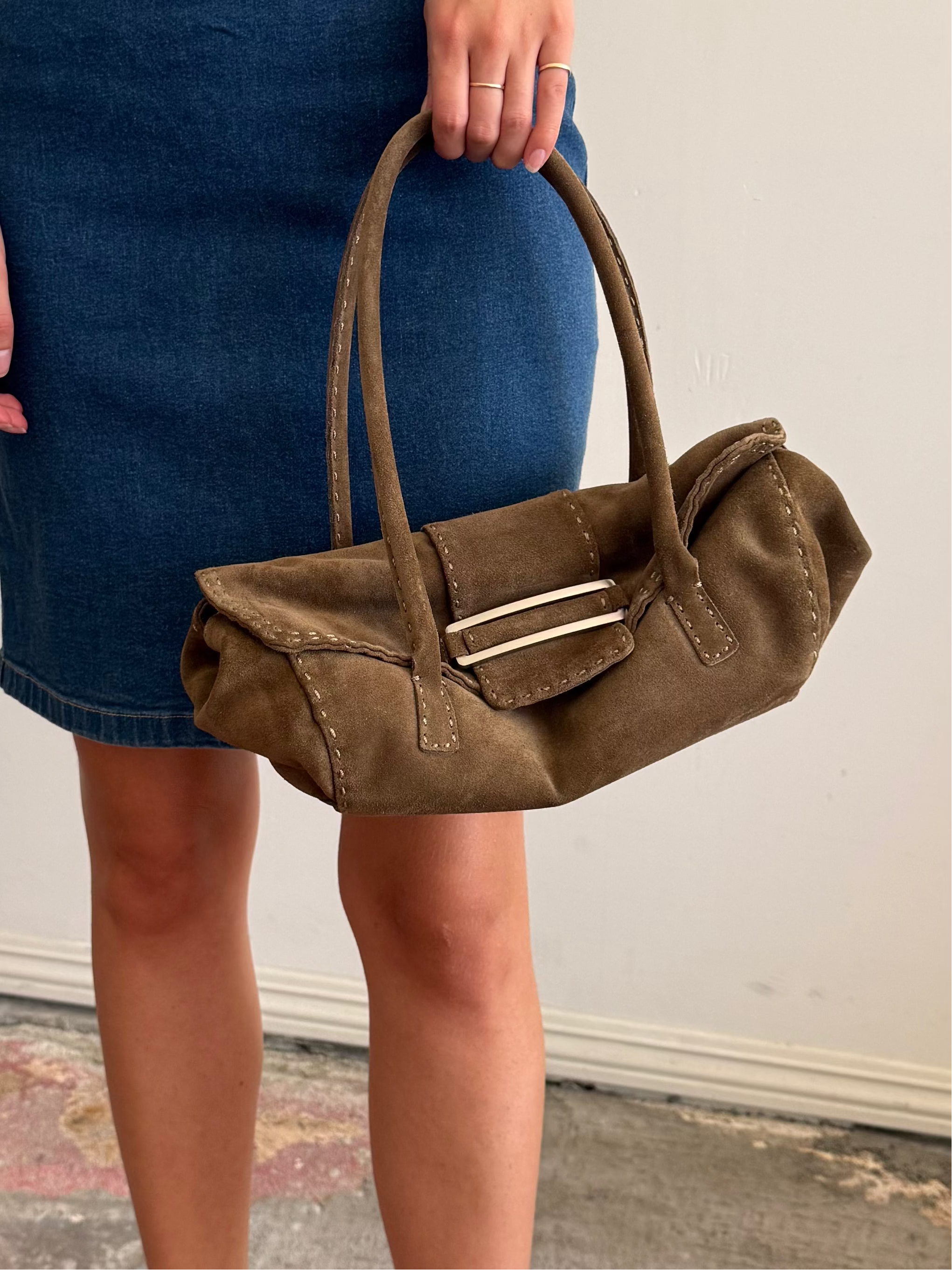 Ann Taylor Suede Shoulder Bag
