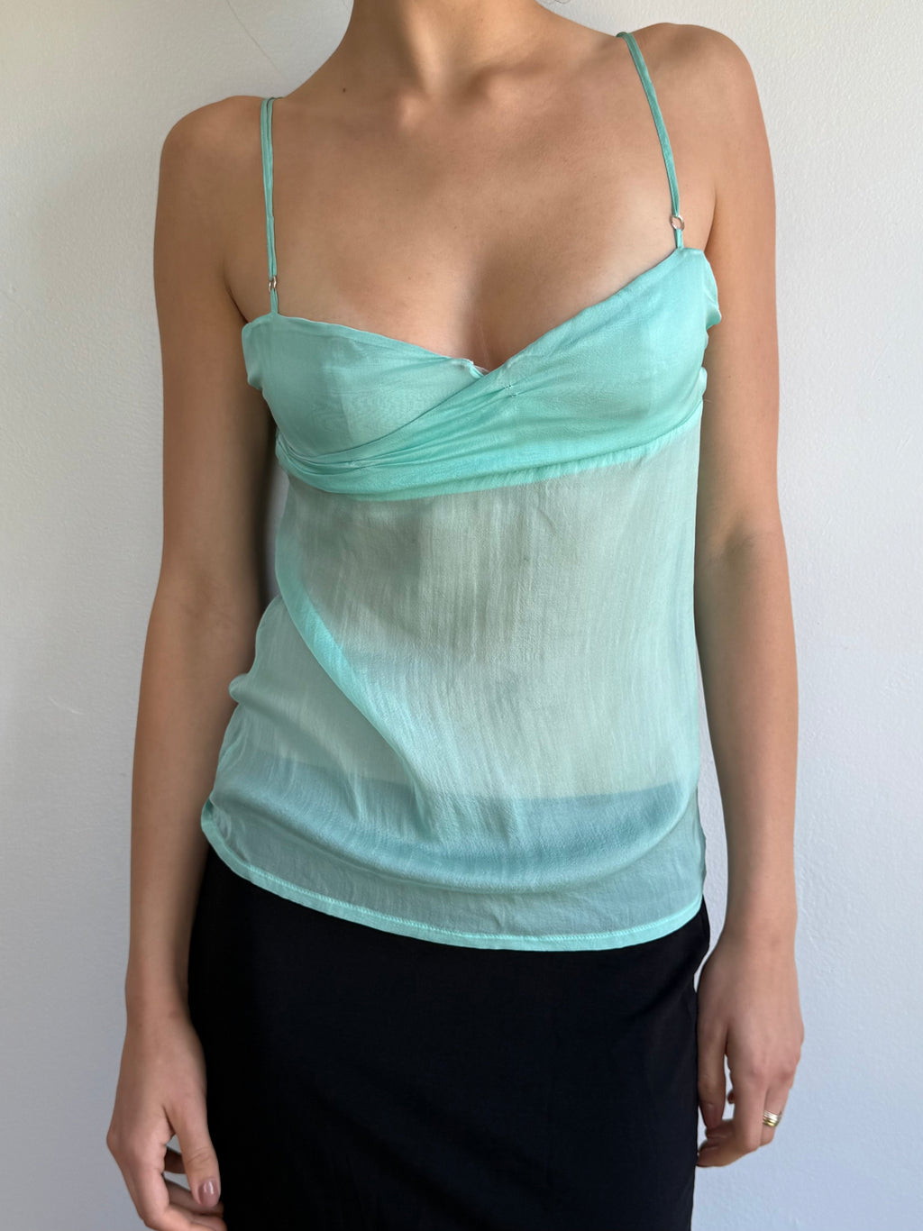 Costume National CNC Green Silk Cami / XS