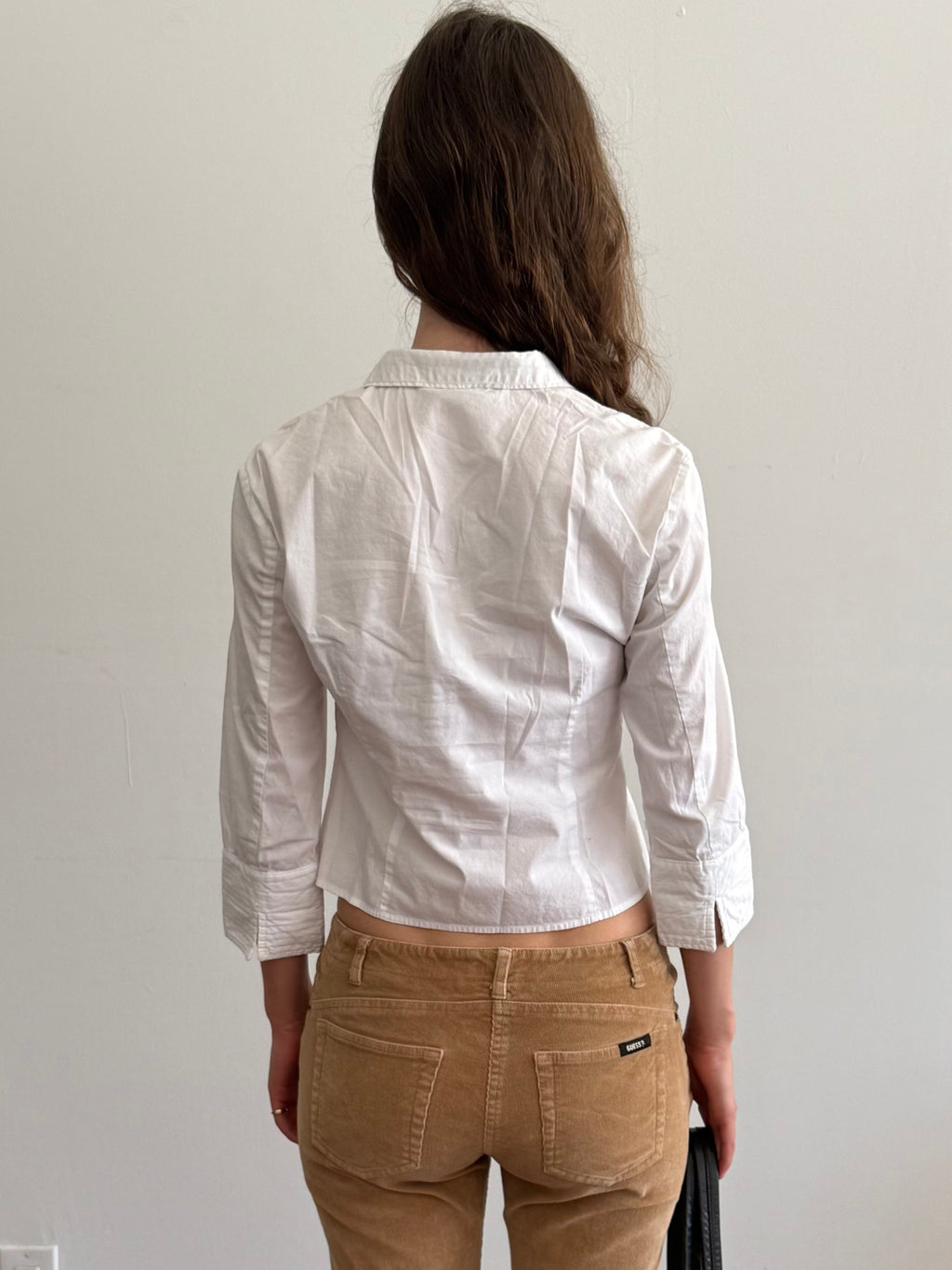Cotton 3/4 Sleeve Button Down