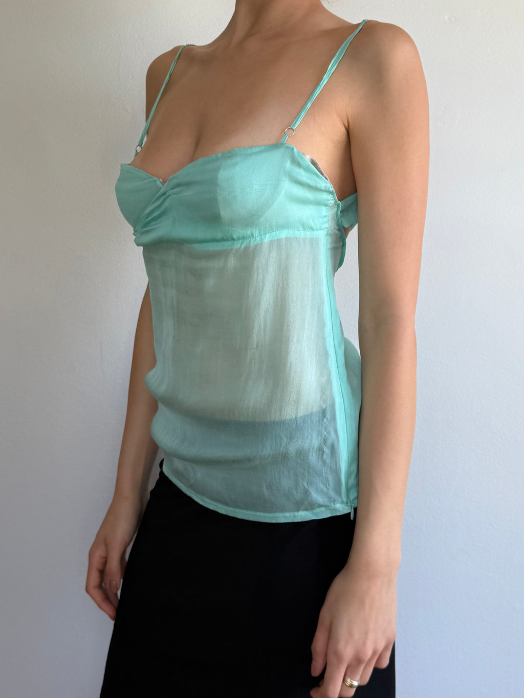 Costume National CNC Green Silk Cami / XS