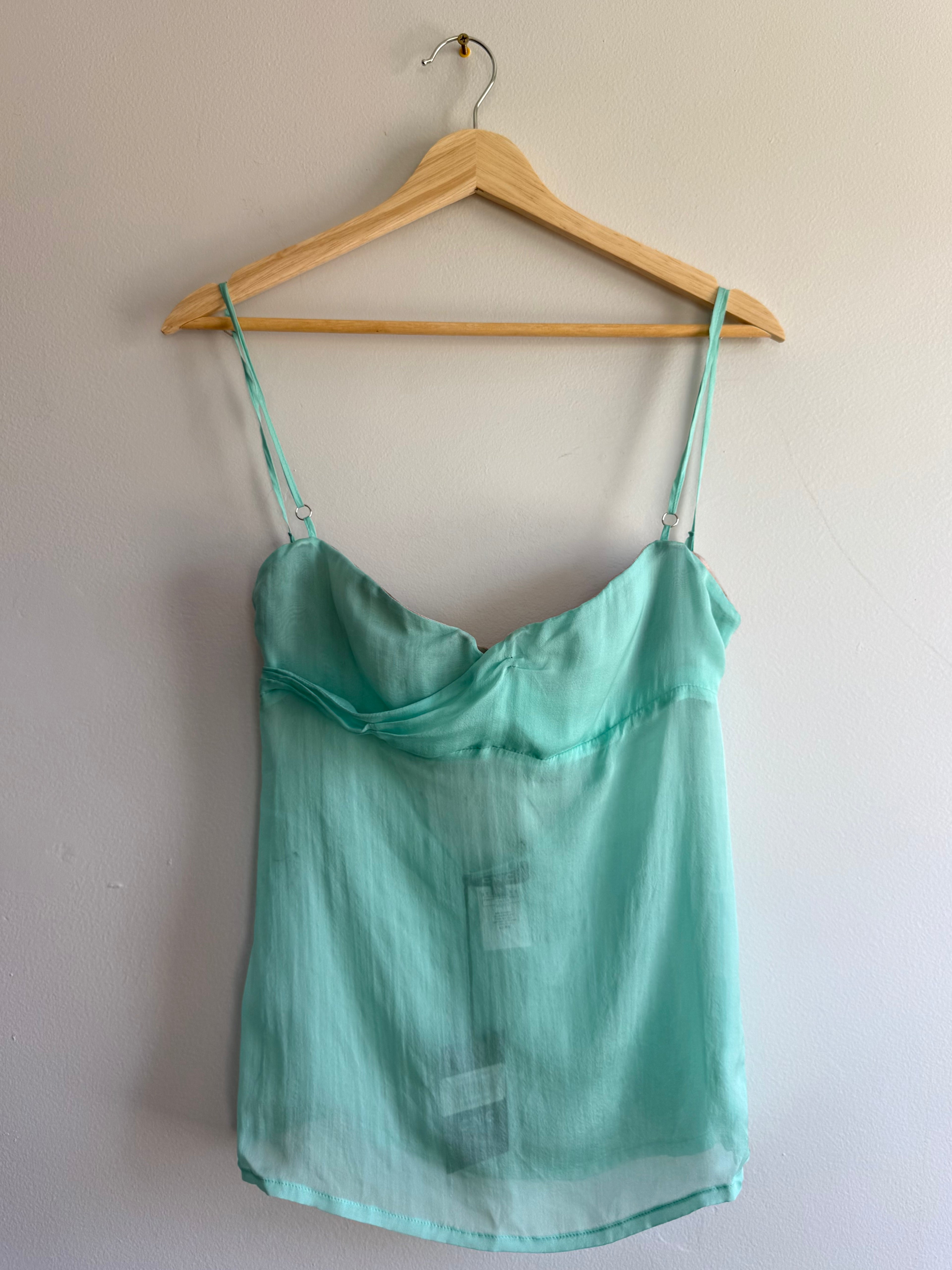 Costume National CNC Green Silk Cami / XS