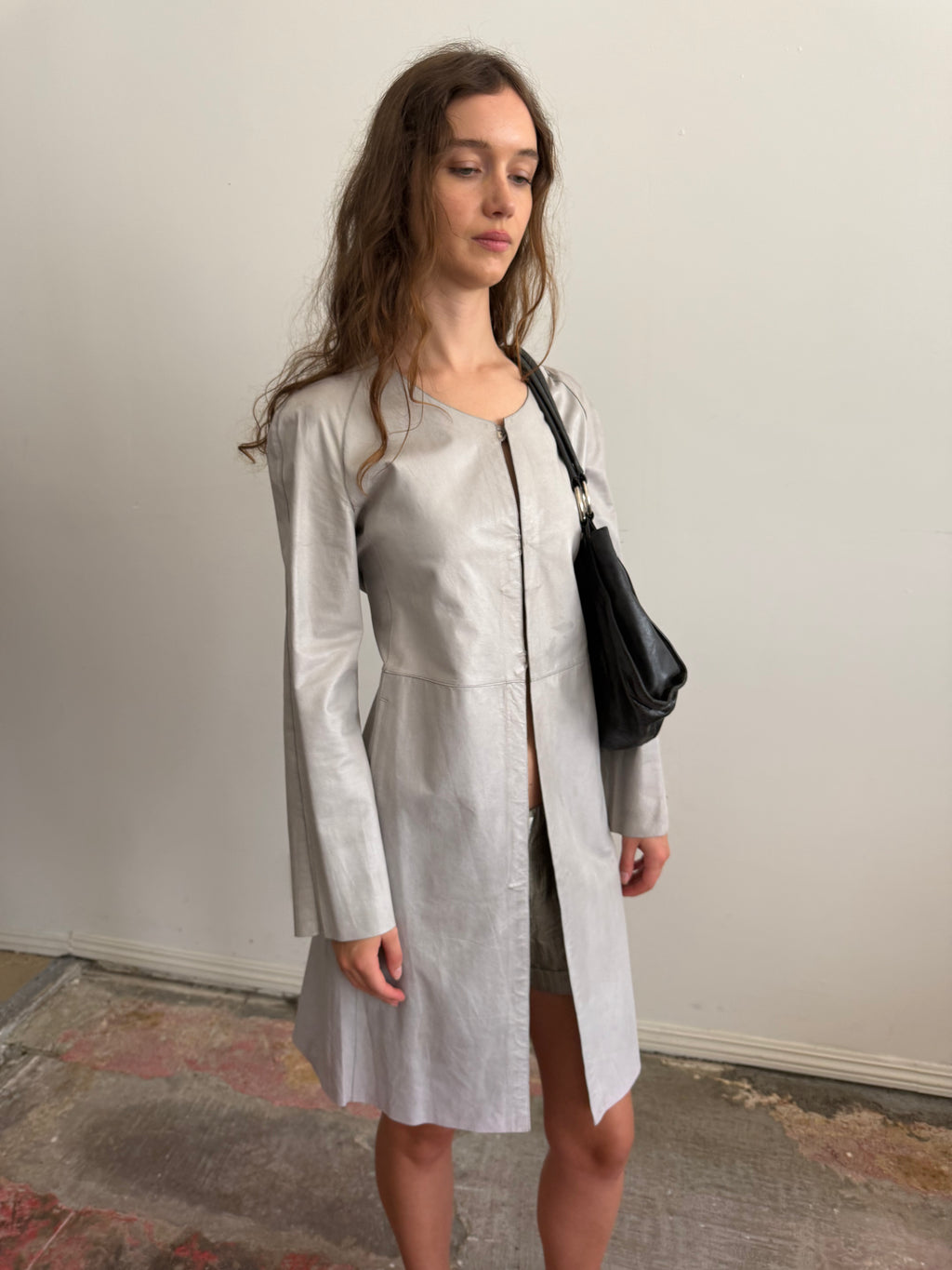 Vintage Giorgio Armani Leather Trench / S