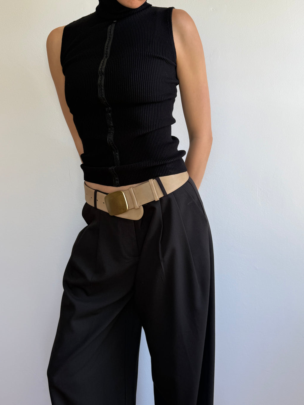 Donna Karan Gold Buckle Belt