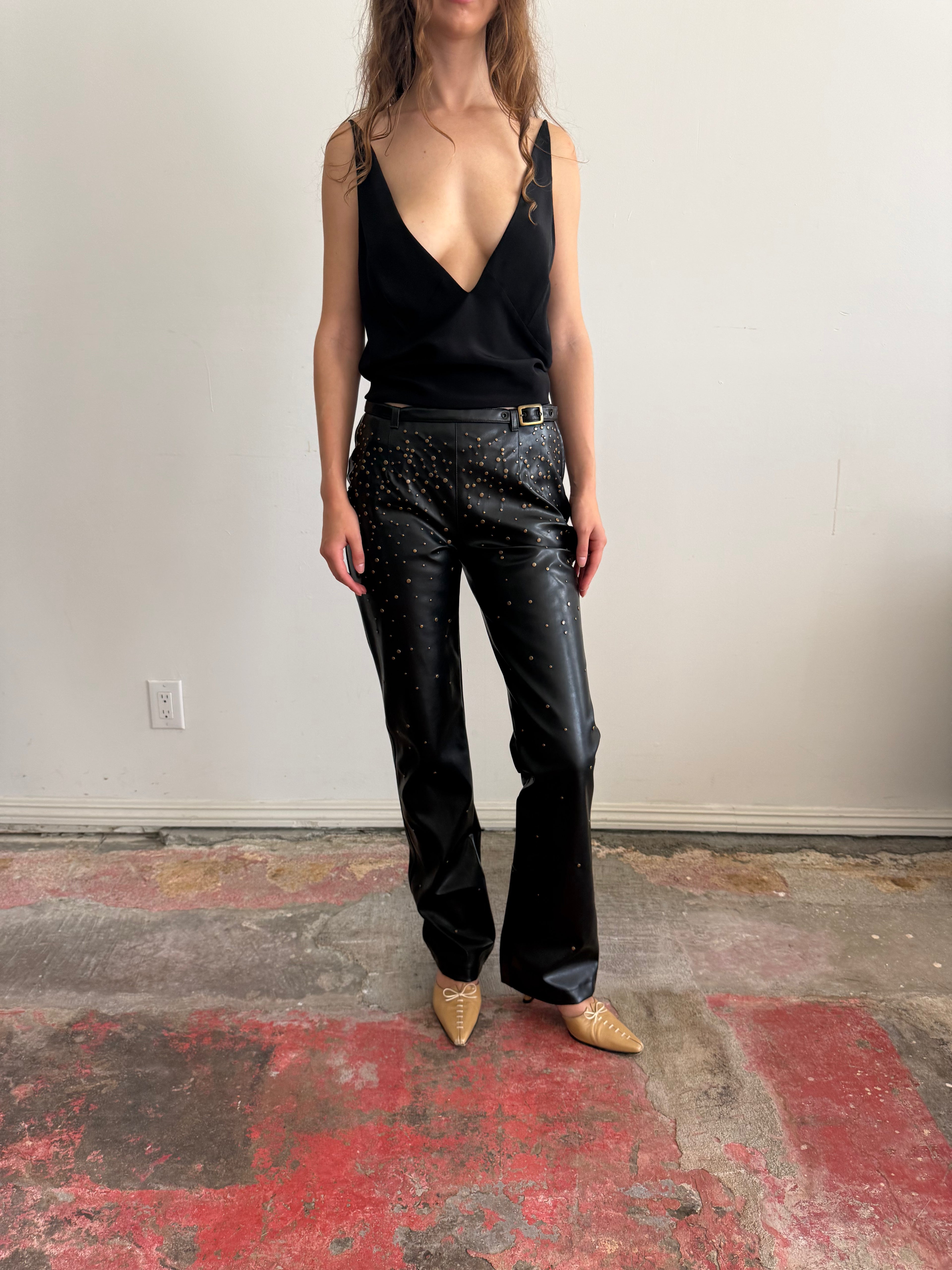 Studded Moschino Leather Pants
