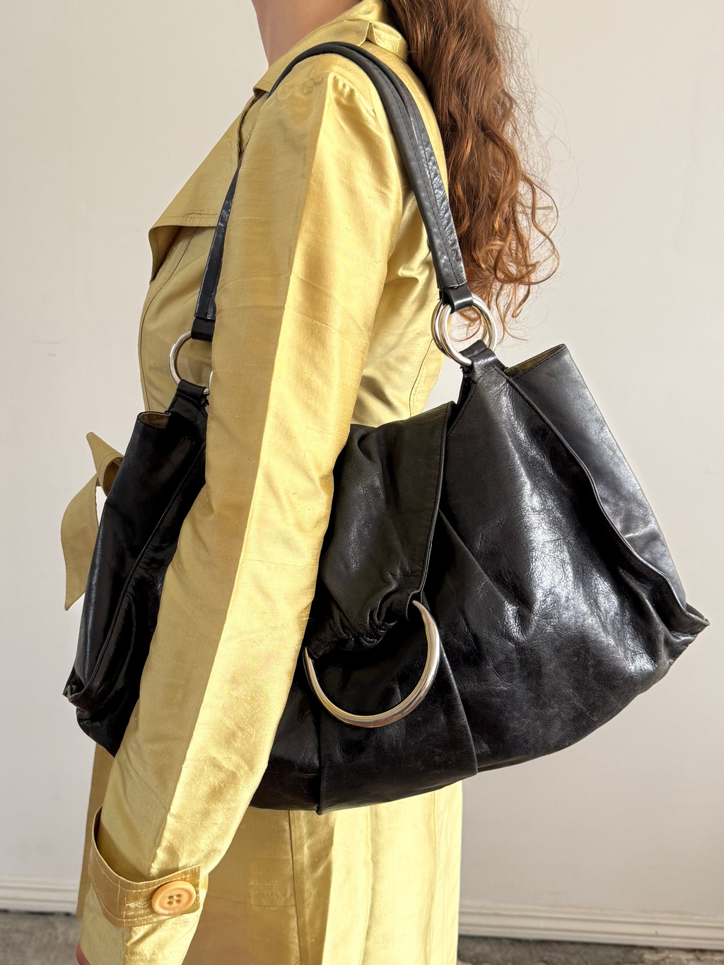 Silver Hardware Leather Hobo