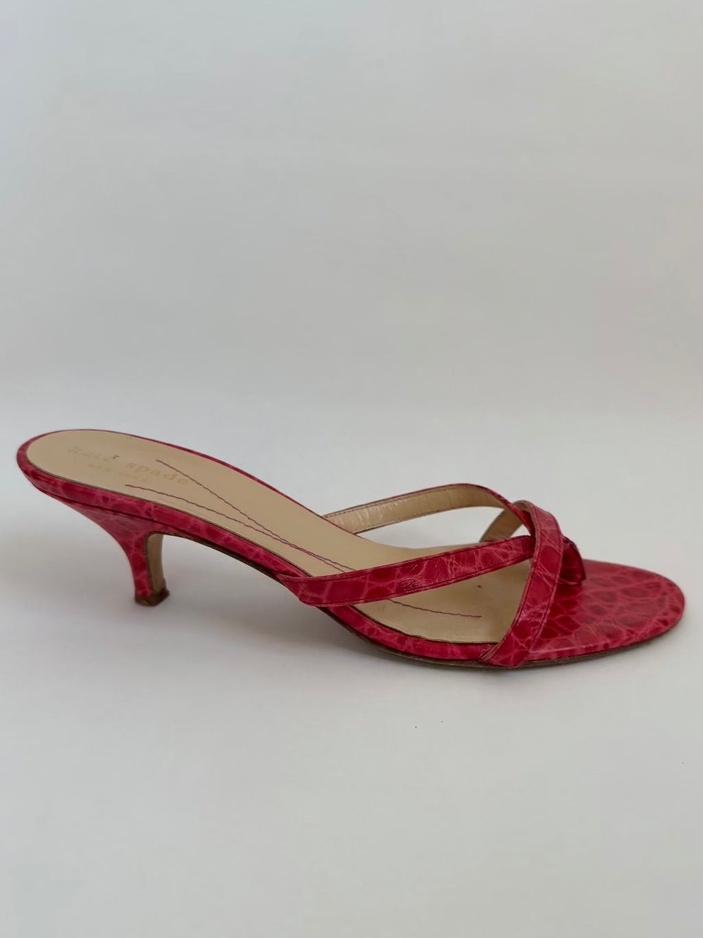 Vintage Croc Kitten Heels / 7.5