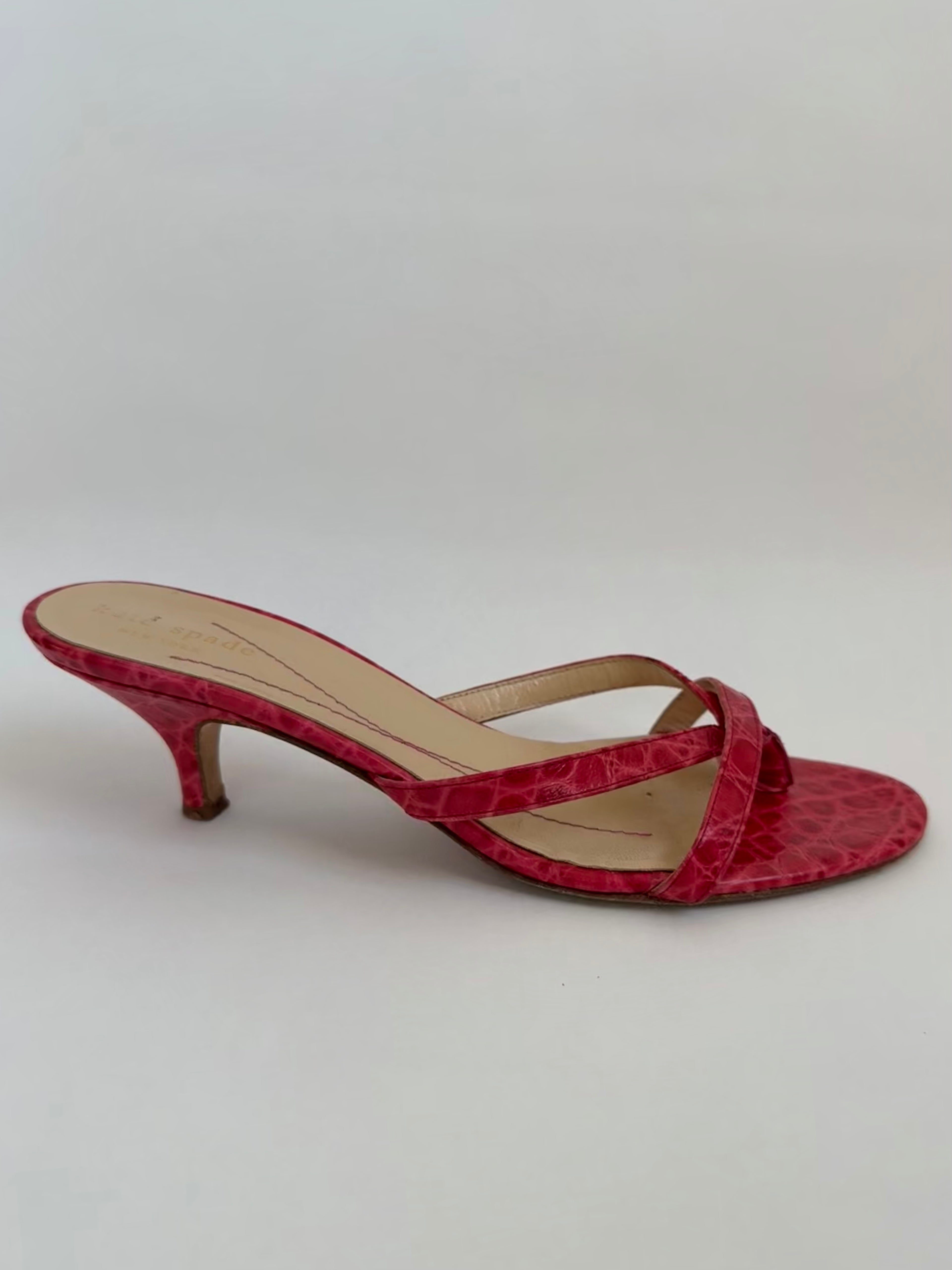 Vintage Croc Kitten Heels / 7.5