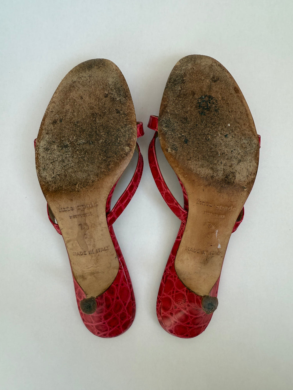 Vintage Croc Kitten Heels / 7.5
