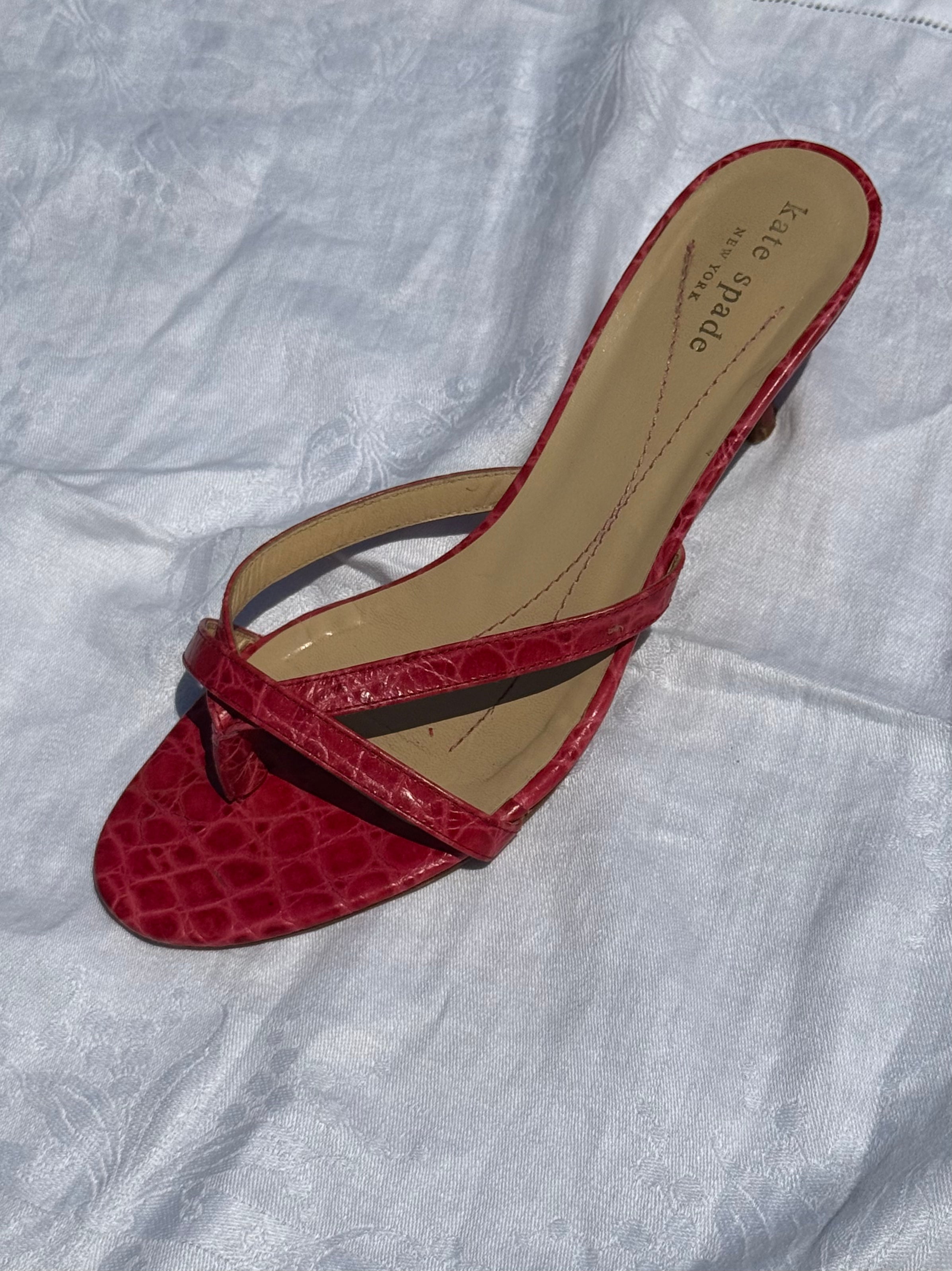 Vintage Croc Kitten Heels / 7.5