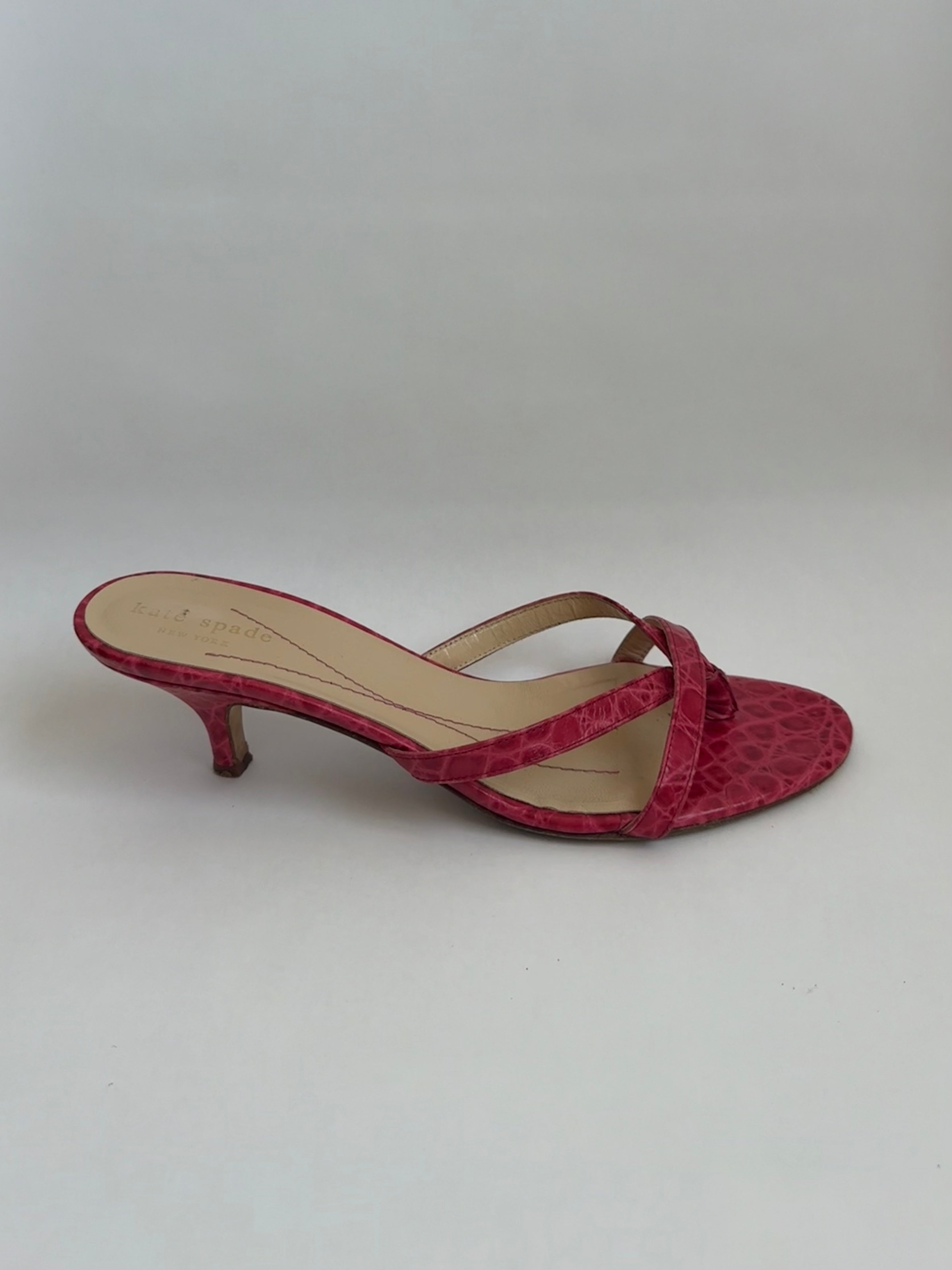 Vintage Croc Kitten Heels / 7.5