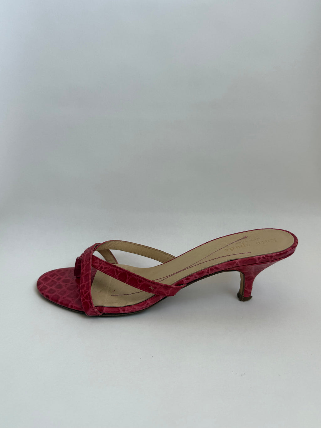 Vintage Croc Kitten Heels / 7.5
