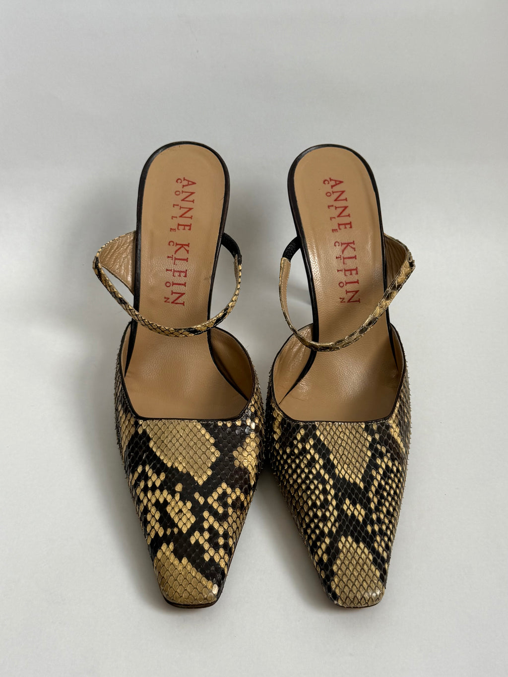 Anne Klein Snake Skin Mules / US 9