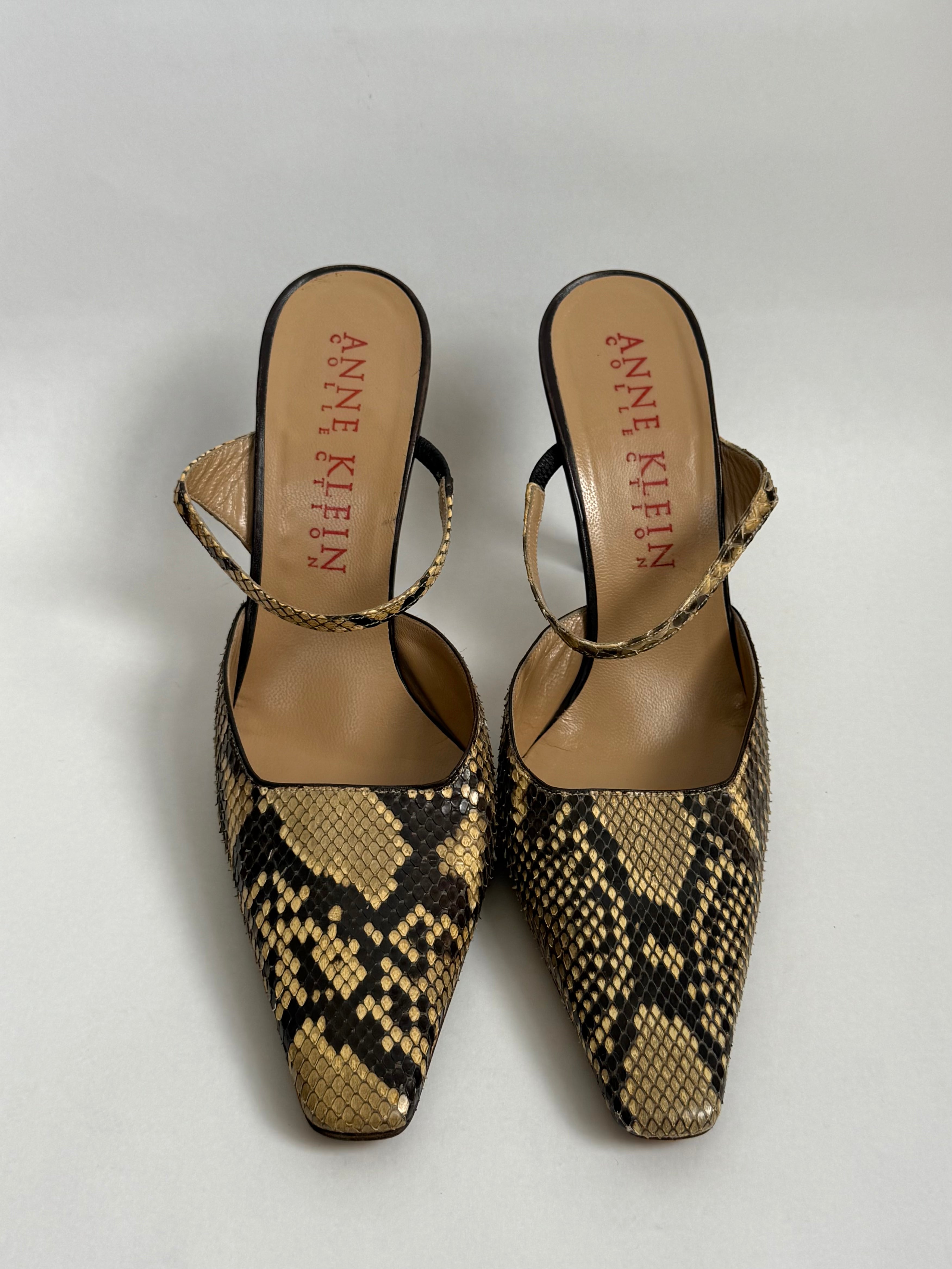 Anne Klein Snake Skin Mules / US 9