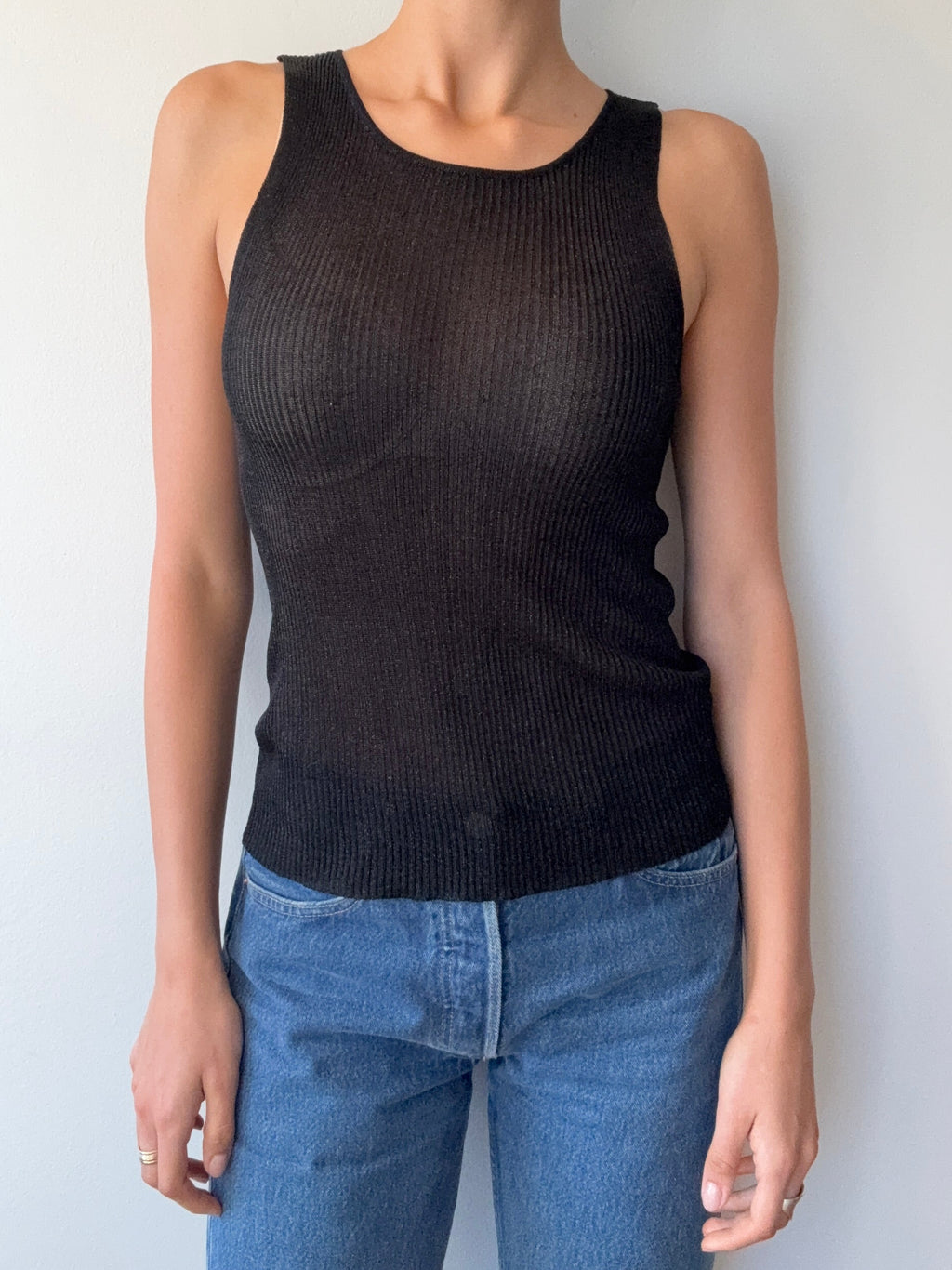 Vintage Sheer Ribbed Tank
