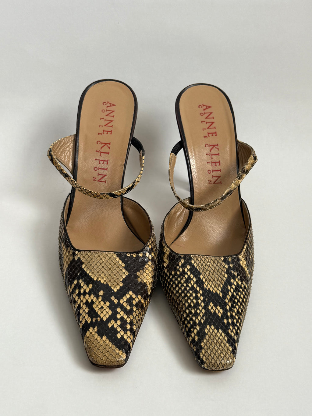 Anne Klein Snake Skin Mules / US 9