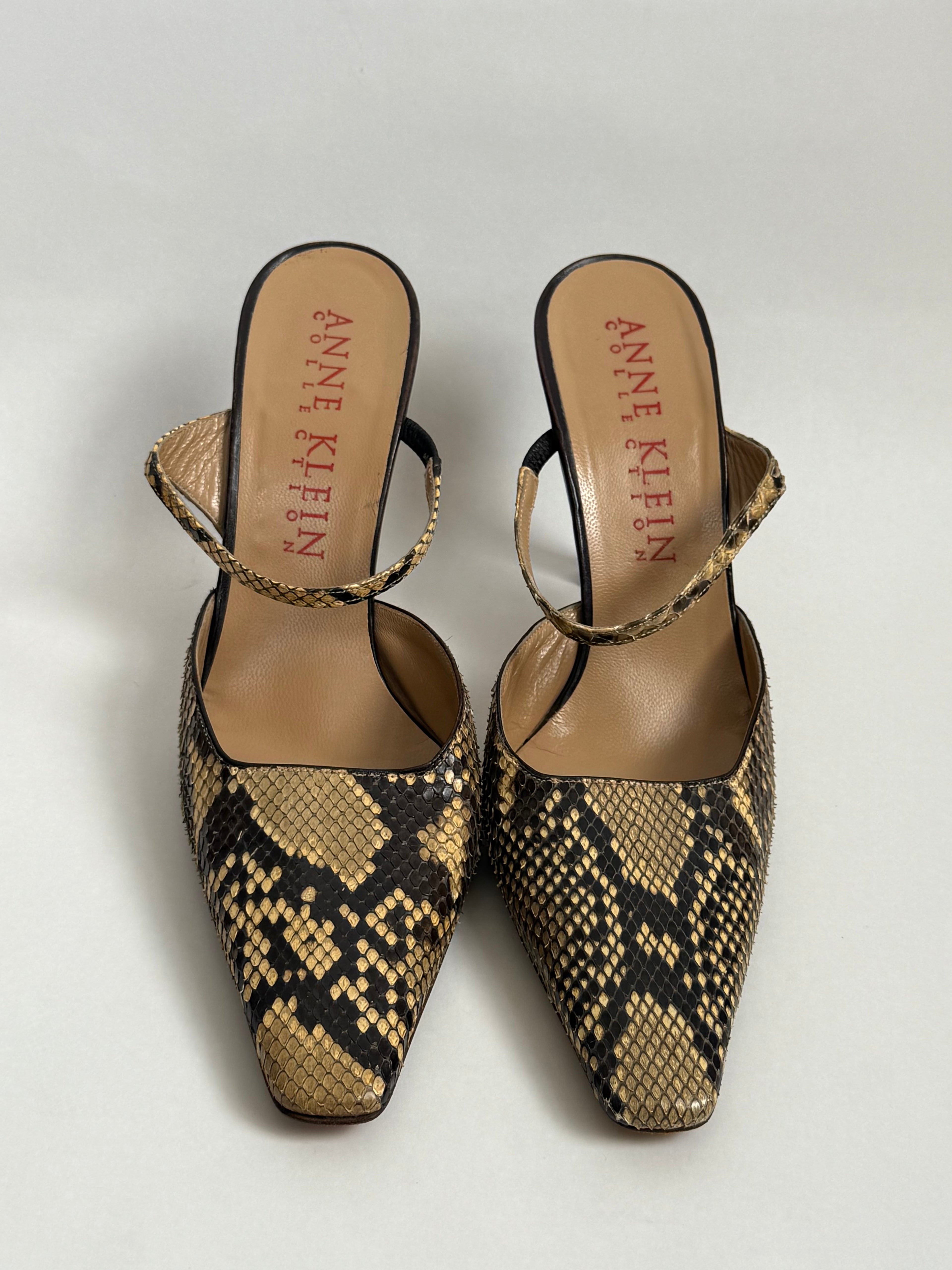 Anne Klein Snake Skin Mules / US 9