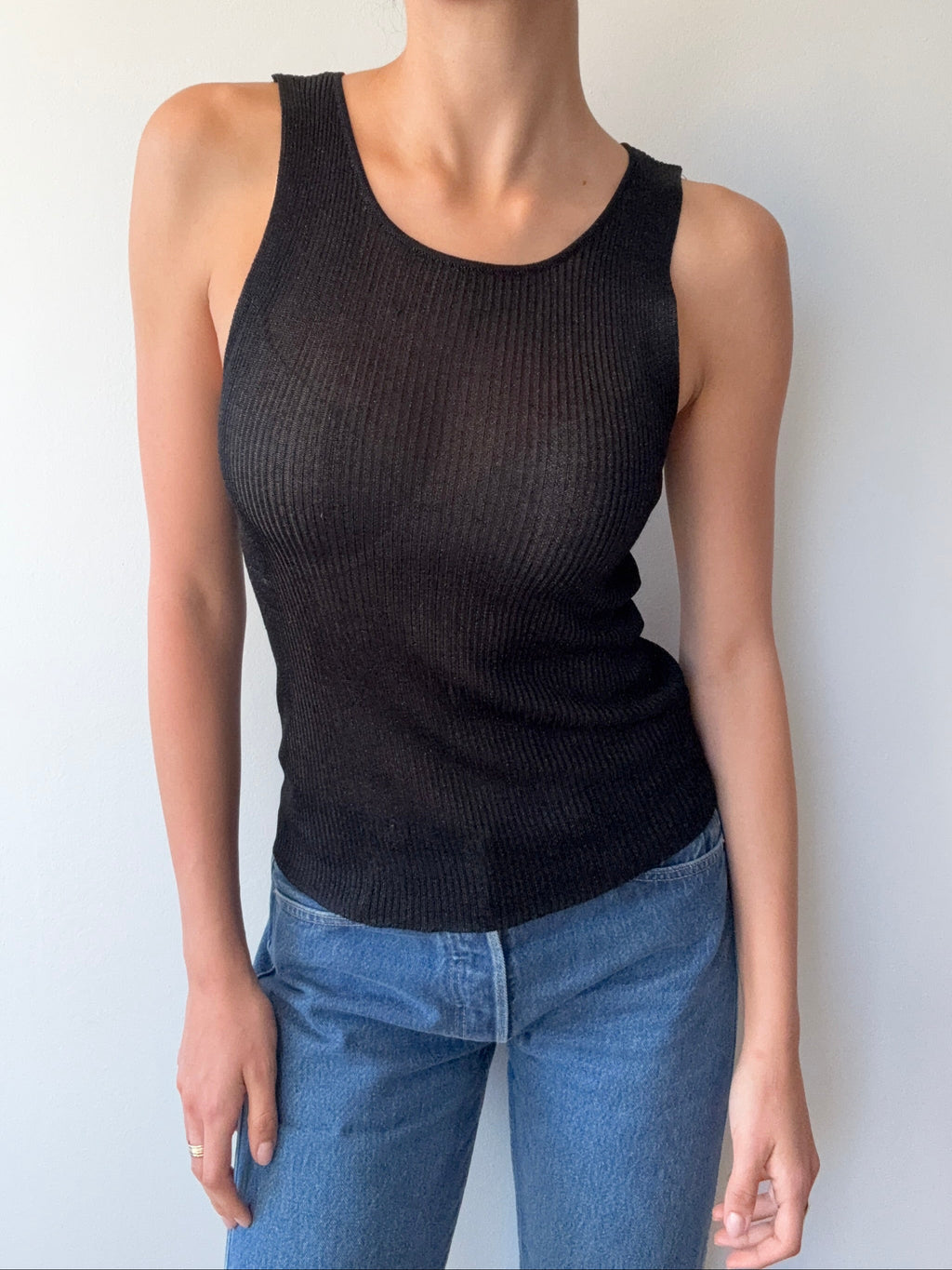 Vintage Sheer Ribbed Tank