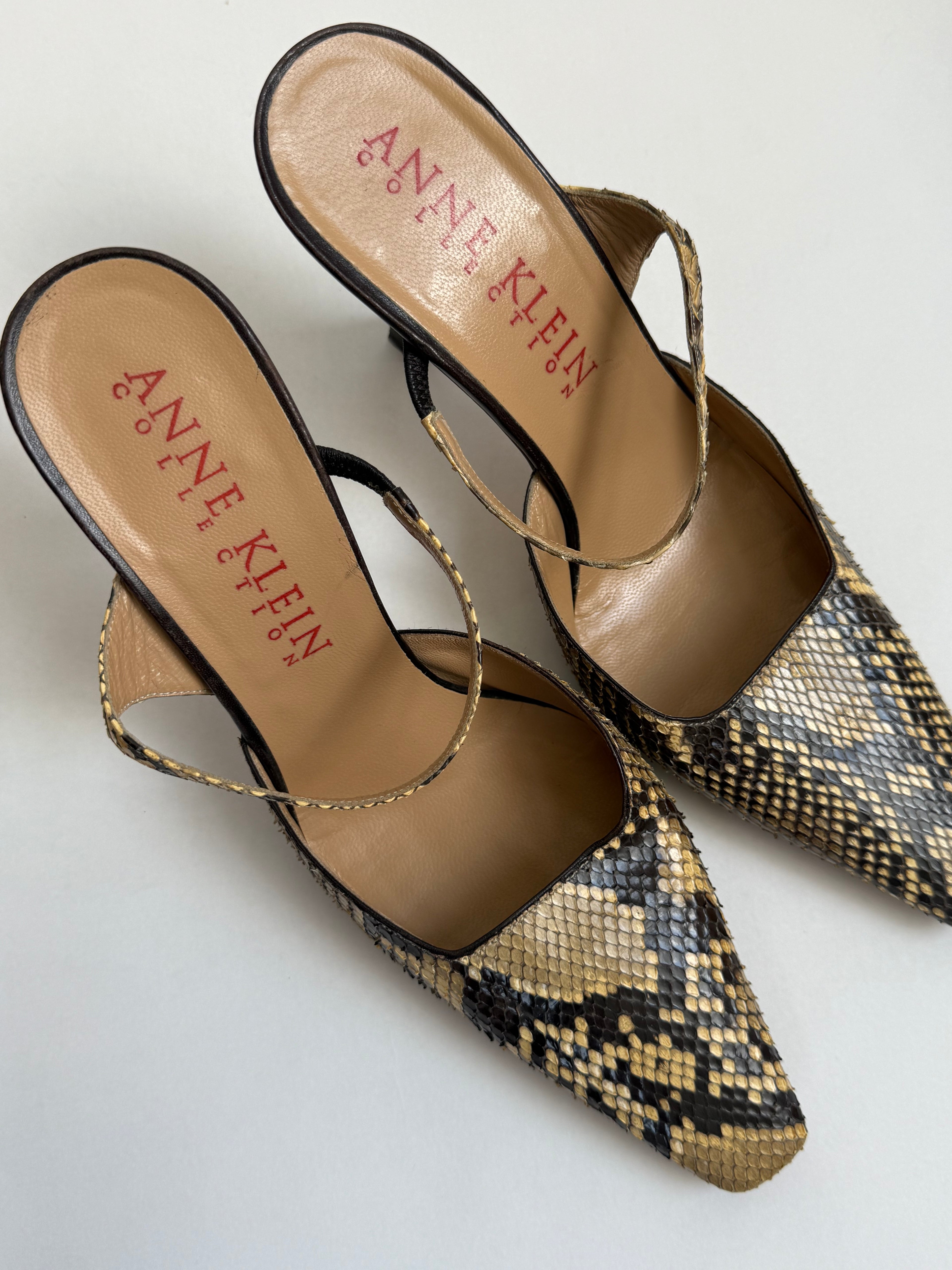 Anne Klein Snake Skin Mules / US 9