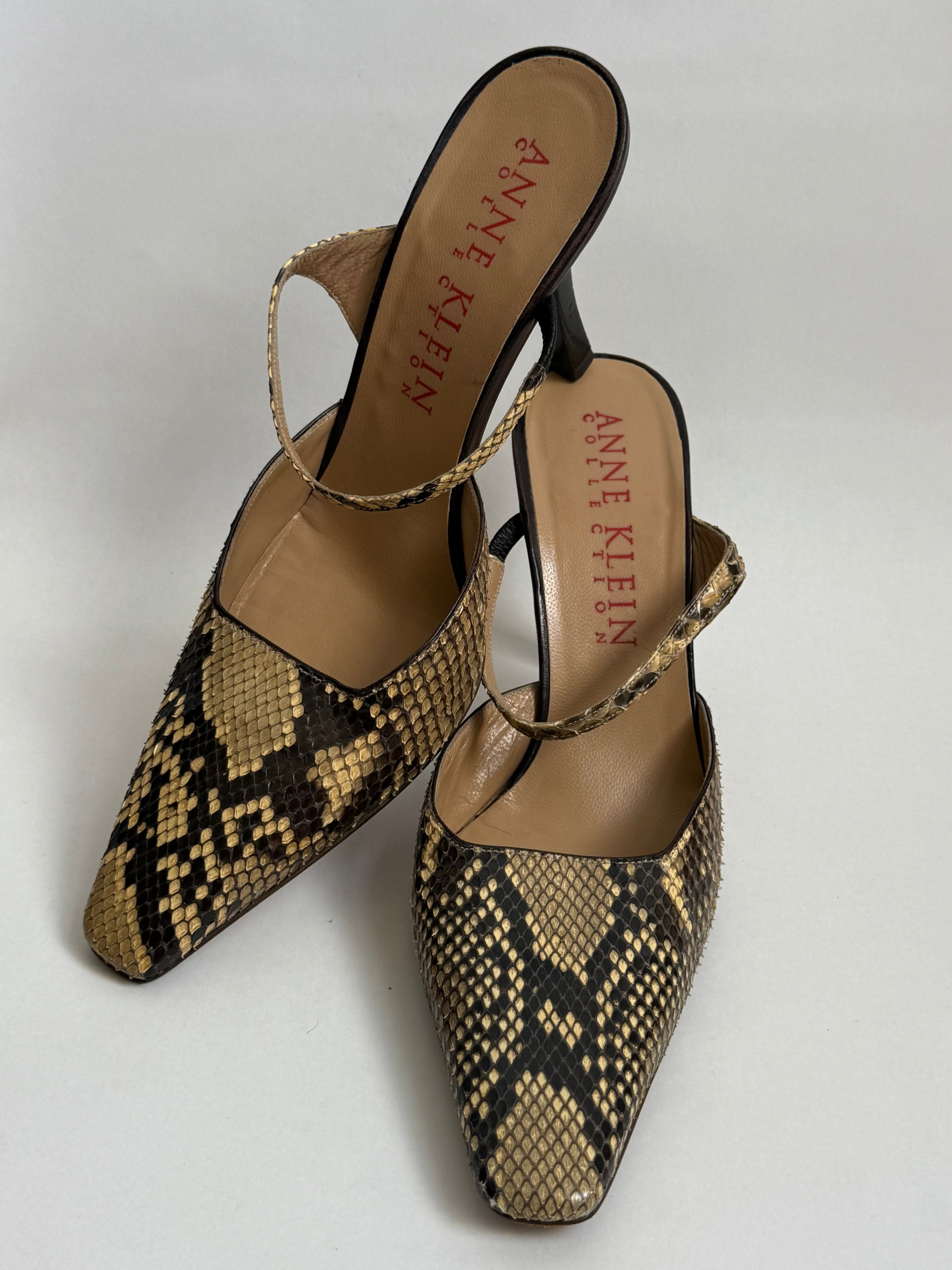 Anne Klein Snake Skin Mules / US 9
