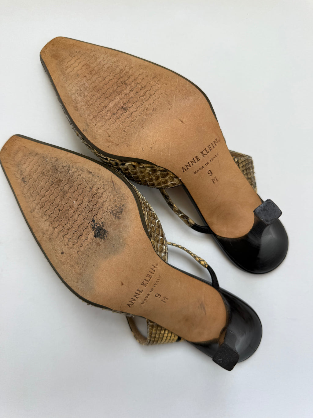 Anne Klein Snake Skin Mules / US 9