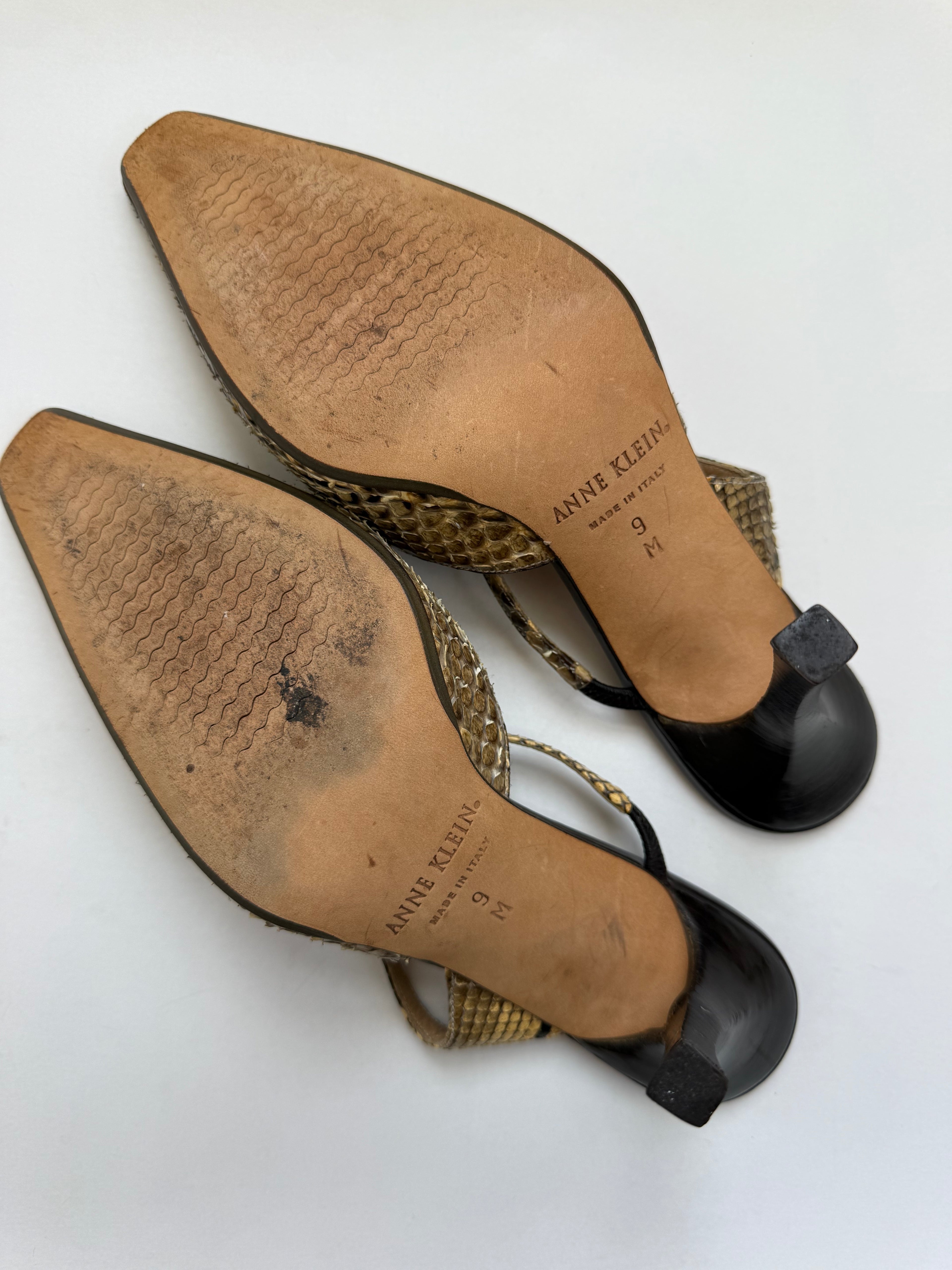 Anne Klein Snake Skin Mules / US 9