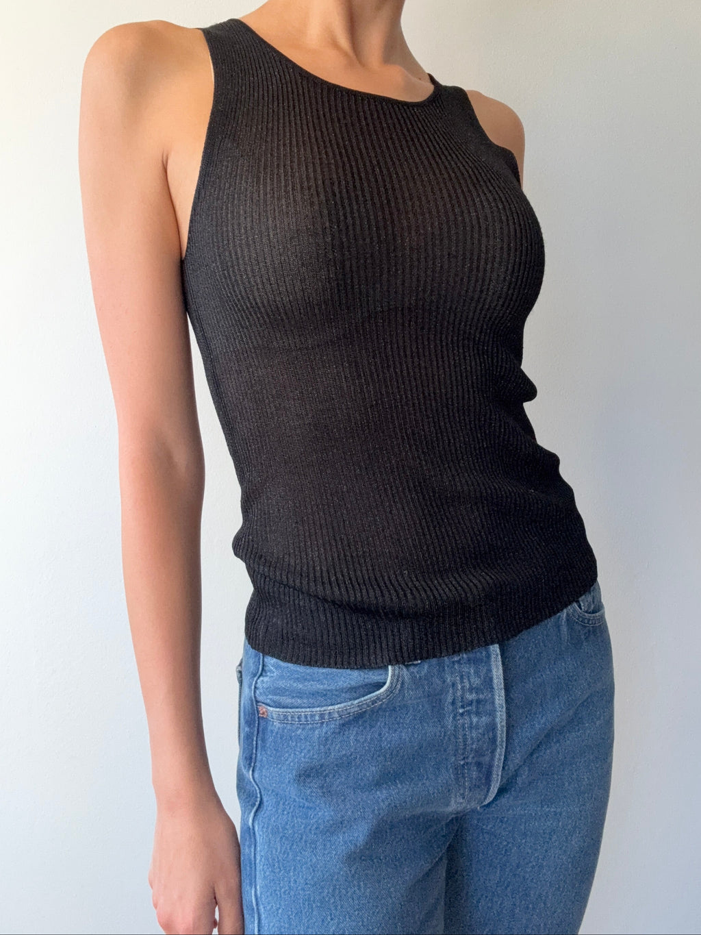 Vintage Sheer Ribbed Tank