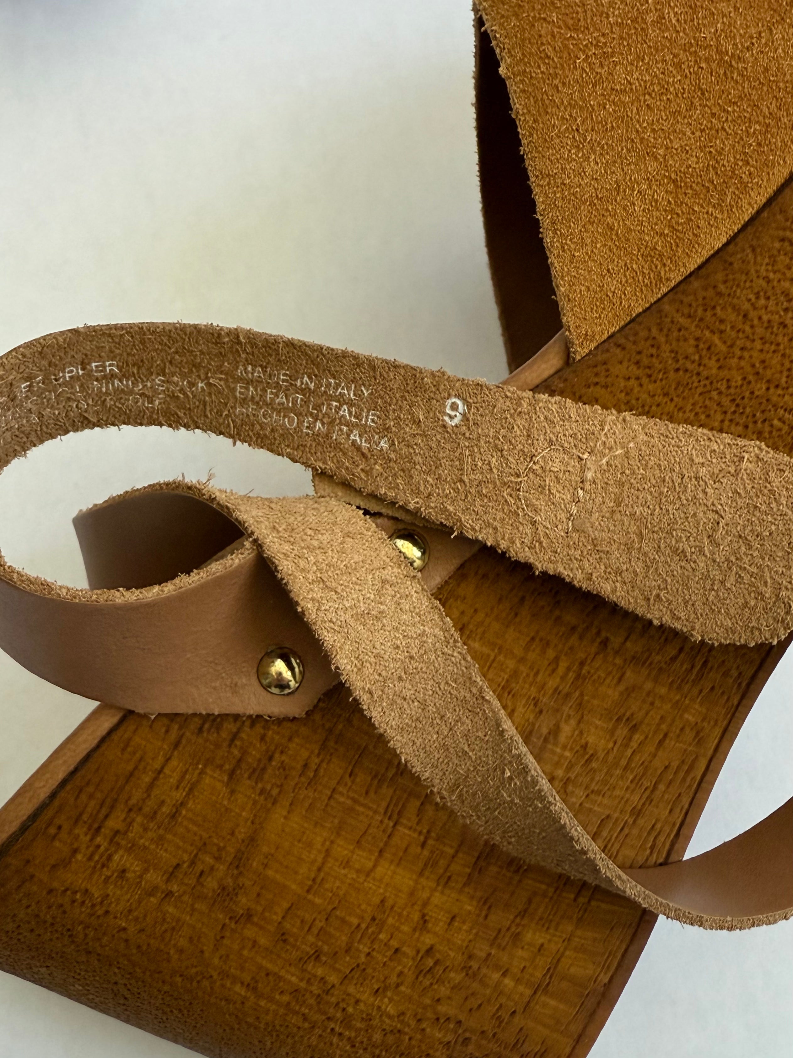 Preloved Tan Suede Platform Wedges / US 9