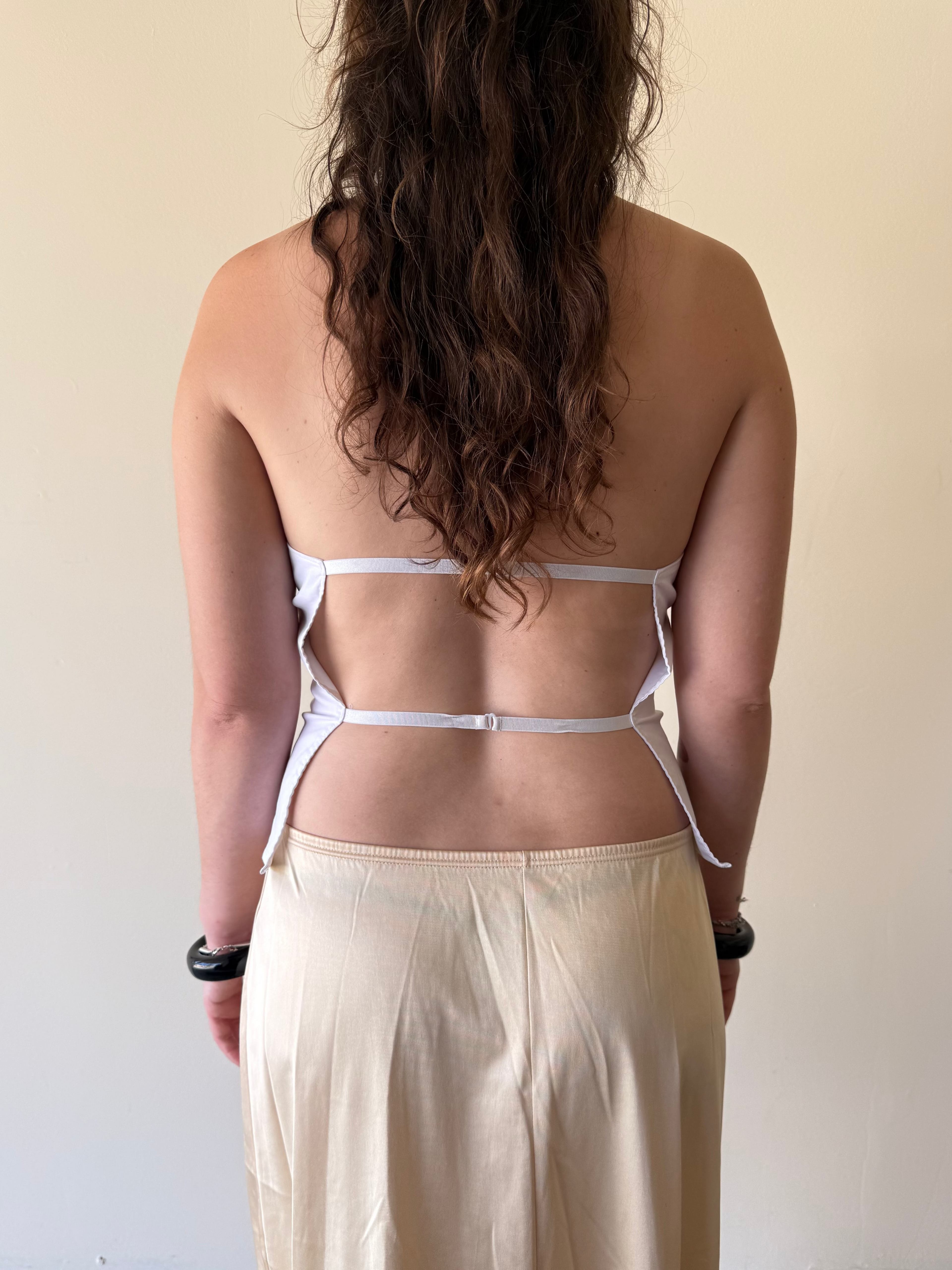 White Open Back Halter / 12