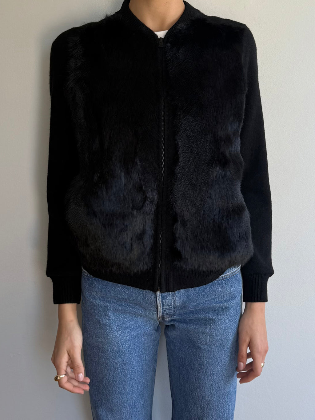 Vince Rabbit Fur Cardigan