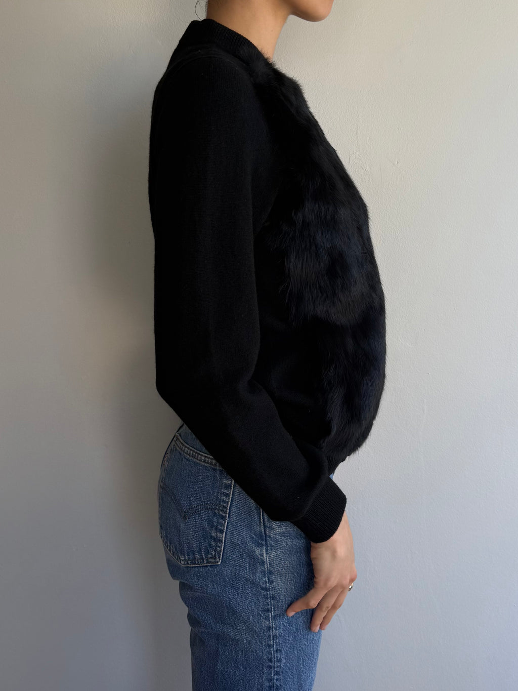Vince Rabbit Fur Cardigan