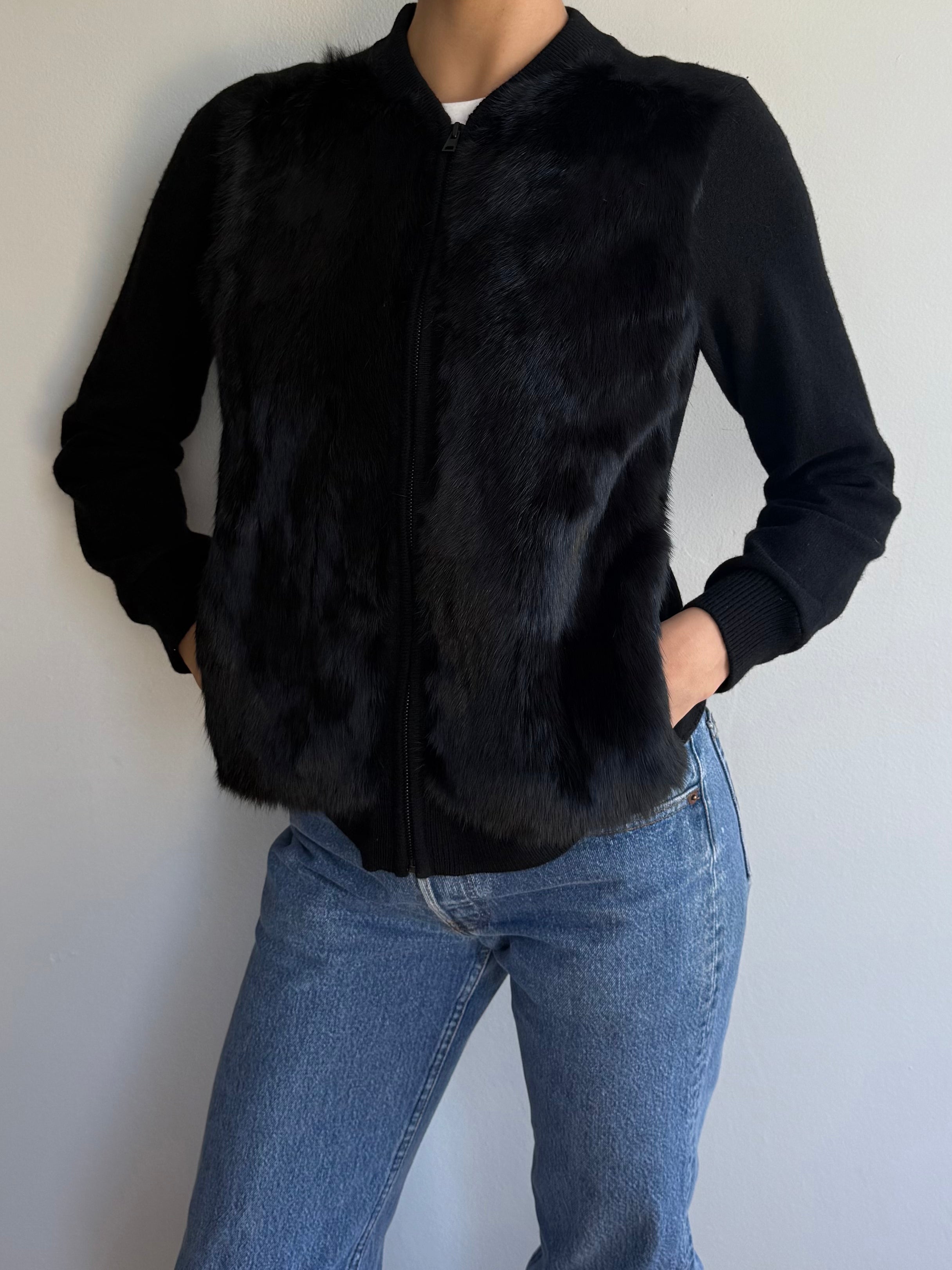 Vince Rabbit Fur Cardigan
