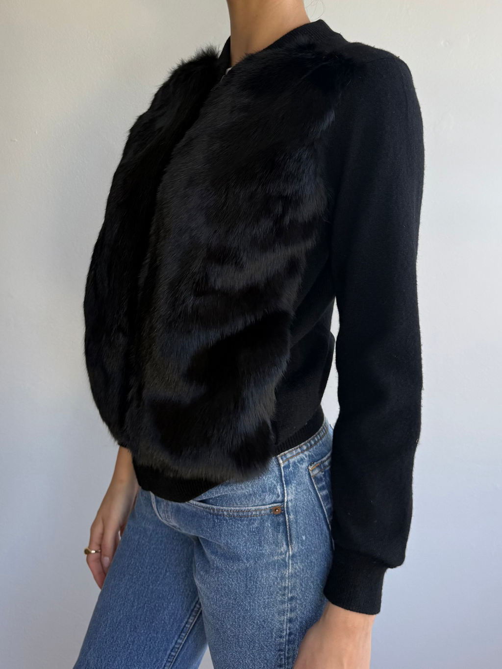 Vince Rabbit Fur Cardigan