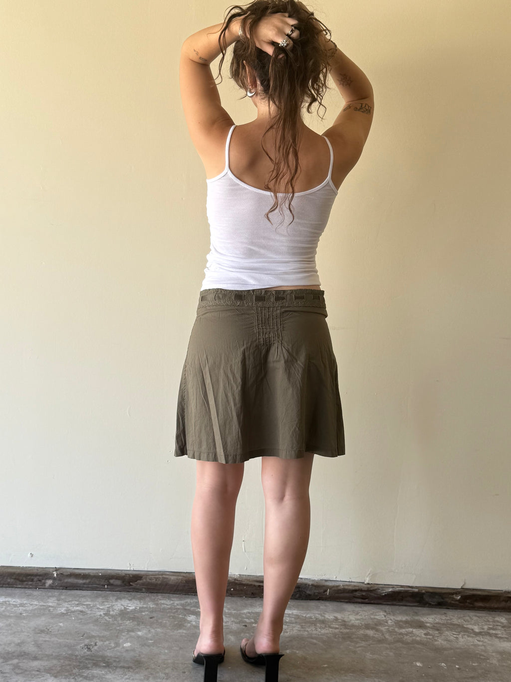 Green Tie-Waist Skirt
