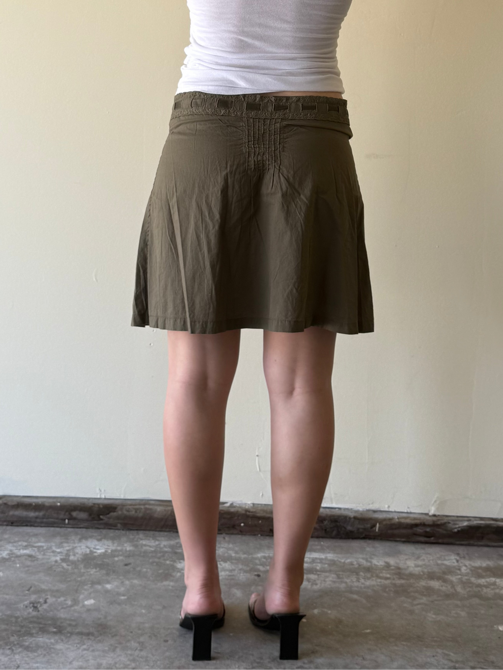 Green Tie-Waist Skirt